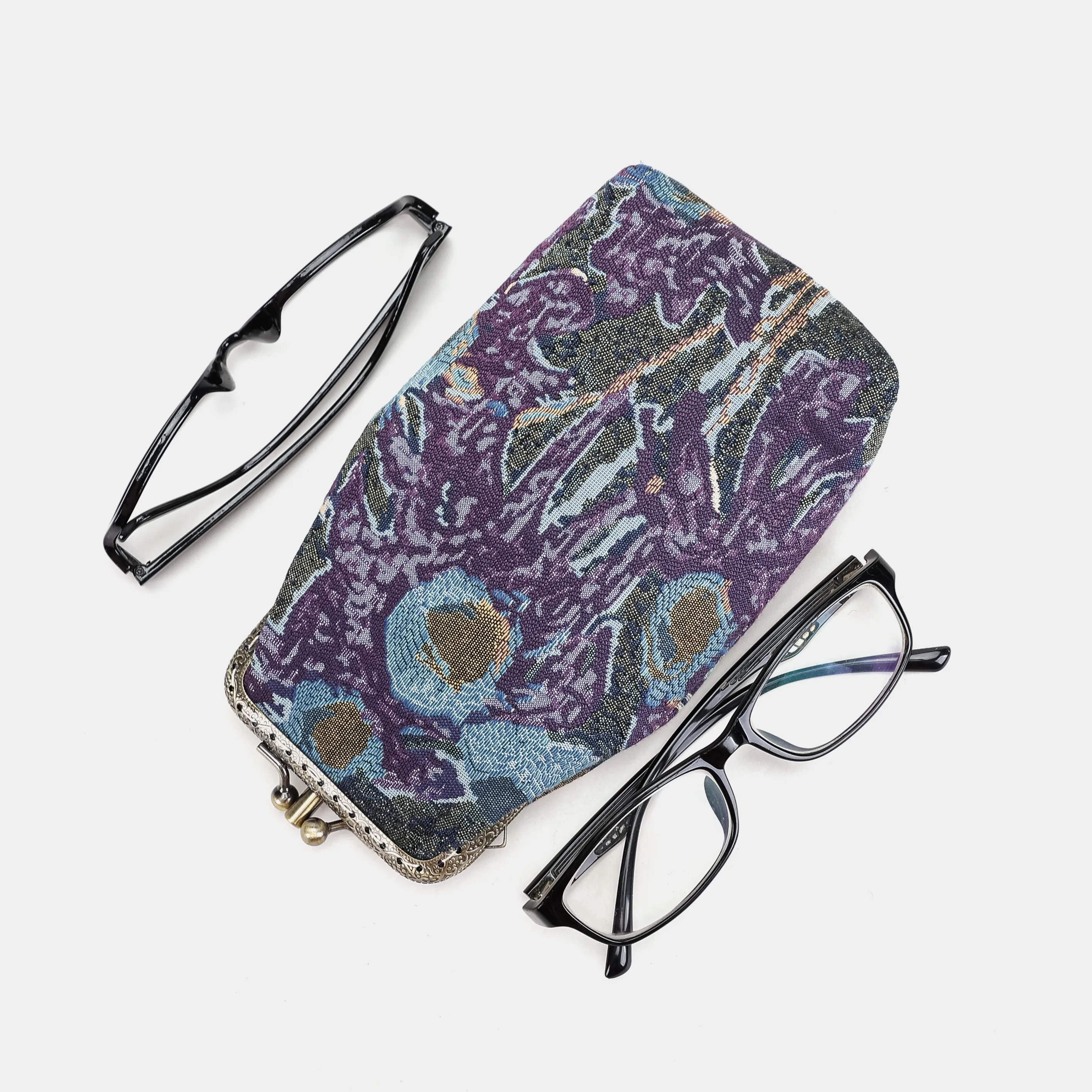 Abstract Blue Carpet Eyeglasses Case - Image 3