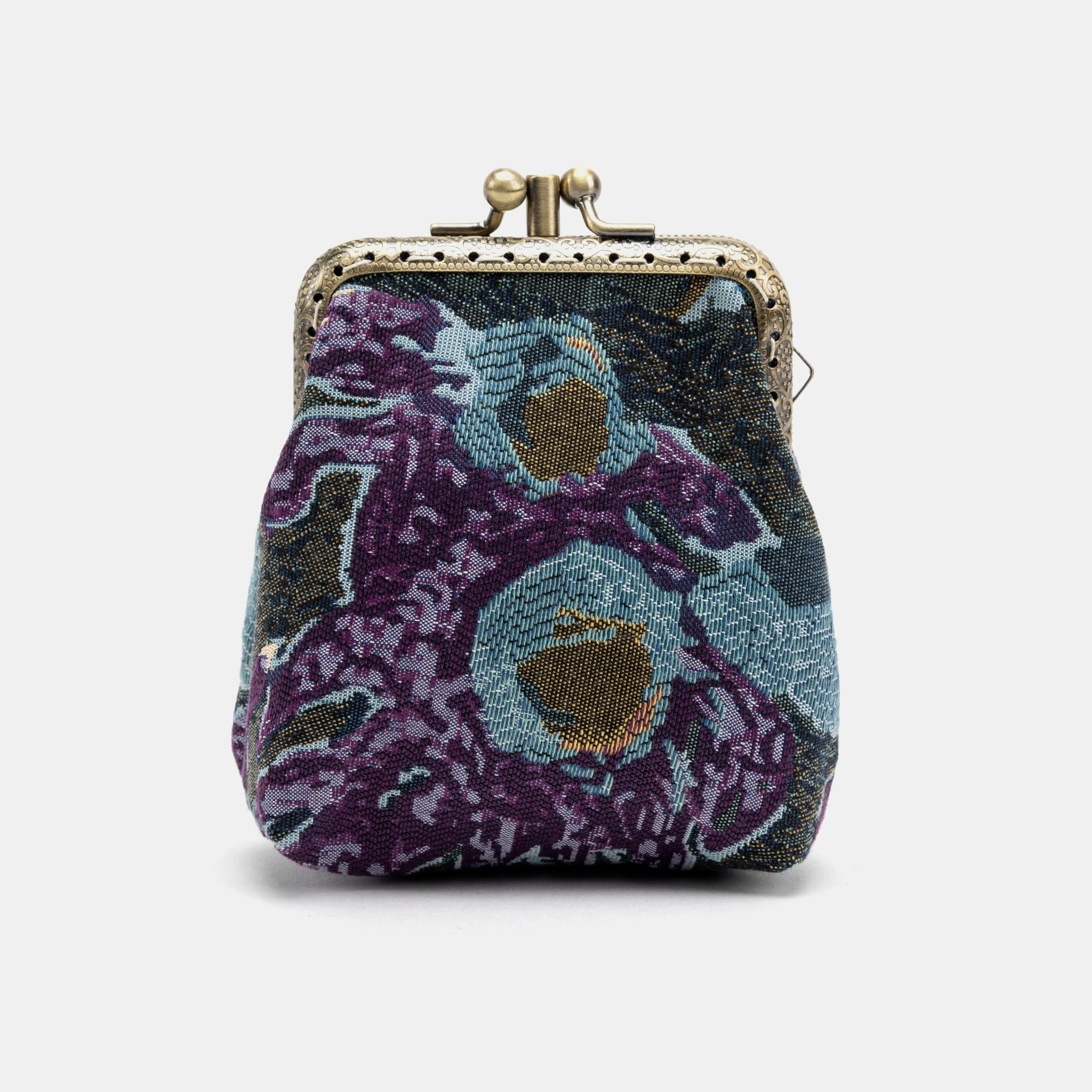 Abstract Blue Double Kiss Clasp Coin Purse - Image 3