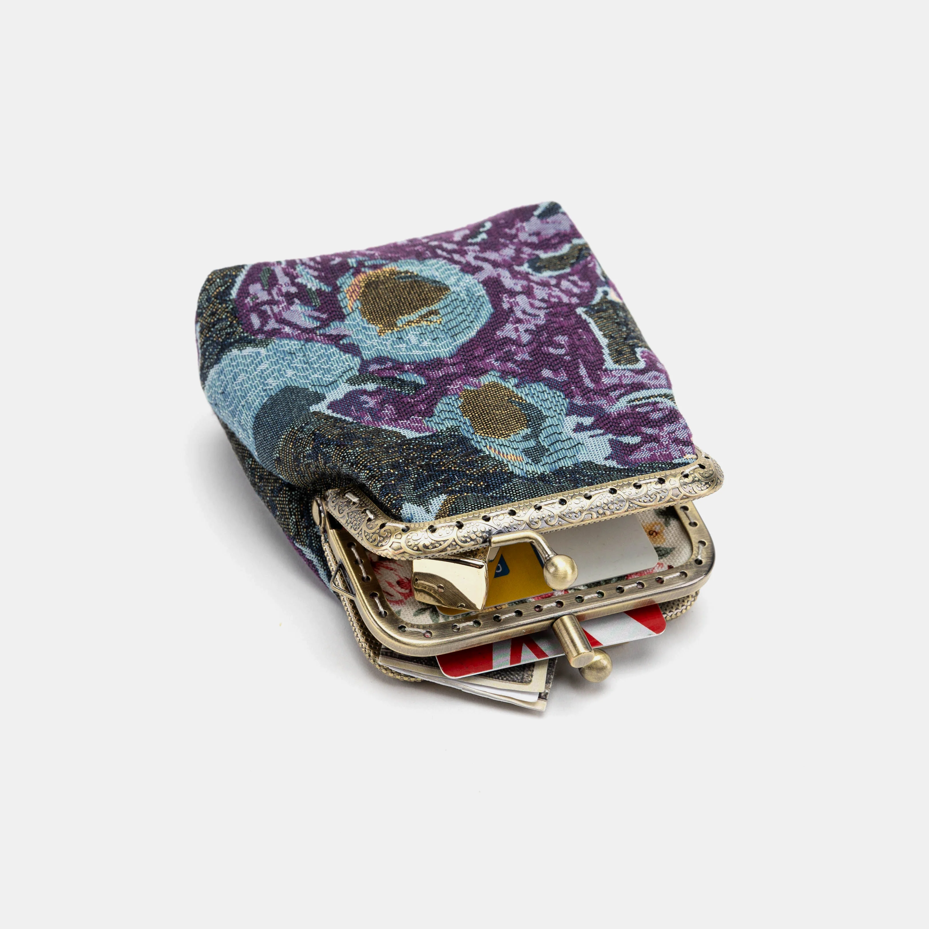Abstract Blue Double Kiss Clasp Coin Purse - Image 4