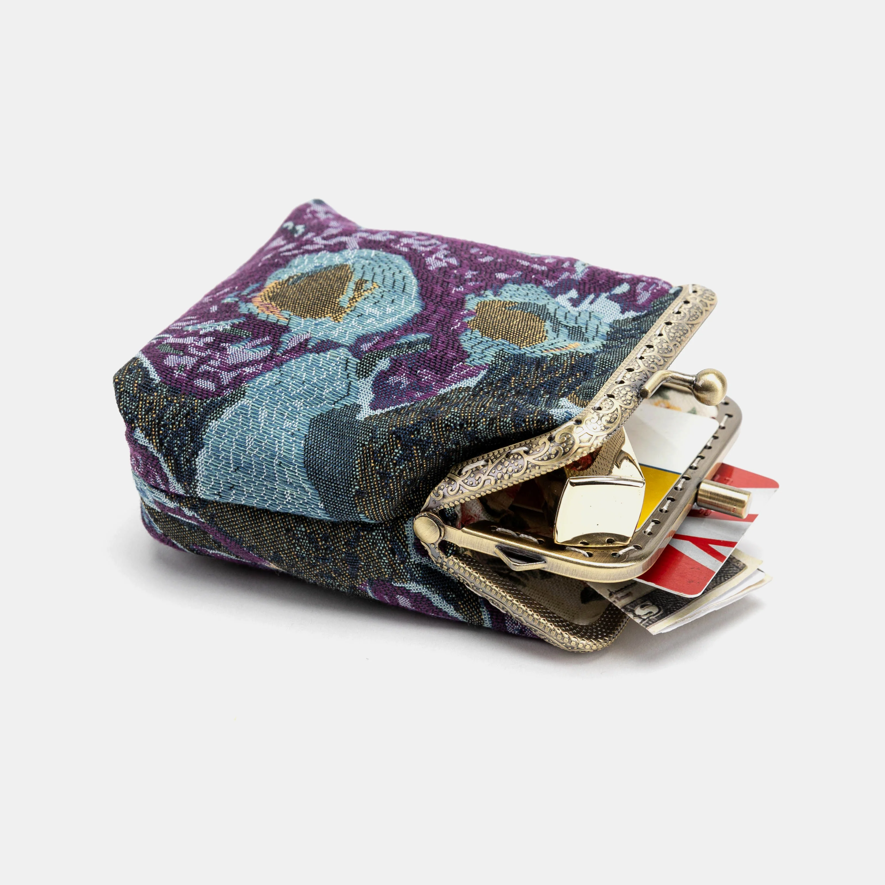 Abstract Blue Double Kiss Clasp Coin Purse - Image 5