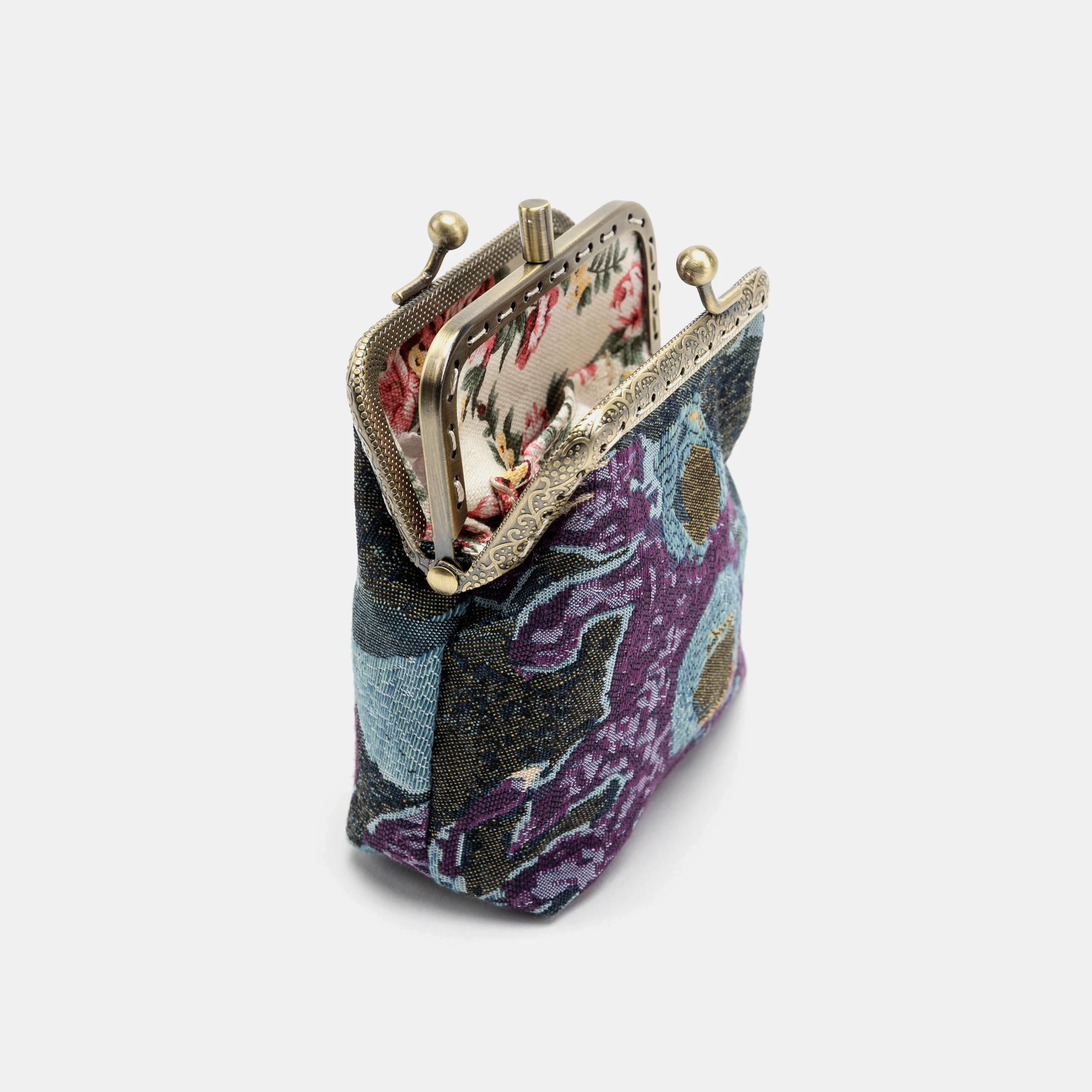 Abstract Blue Double Kiss Clasp Coin Purse - Image 6