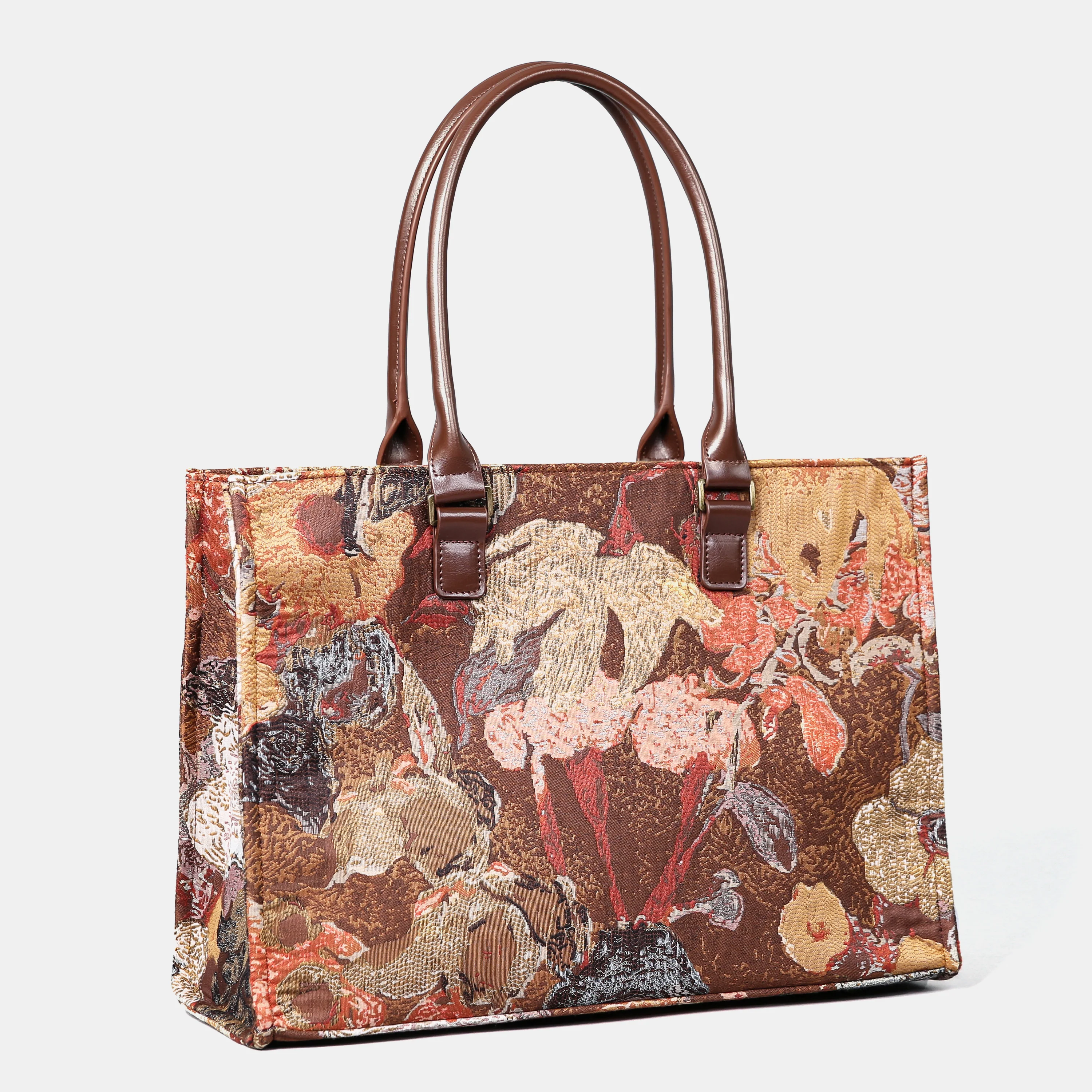 Abstract Brown Laptop Work Tote - Image 2