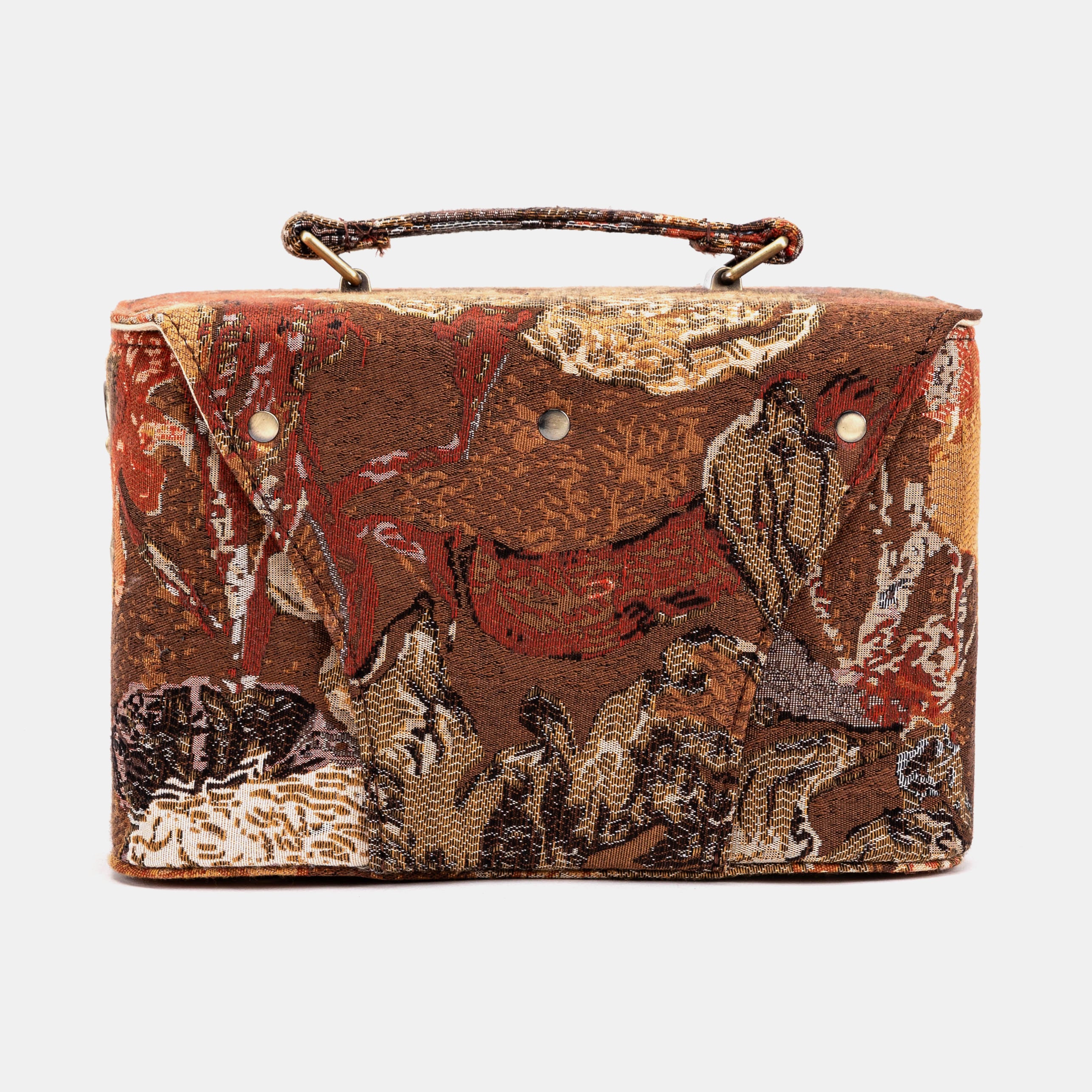 Abstract Brown Clara Medium Train Case Purse - Image 6
