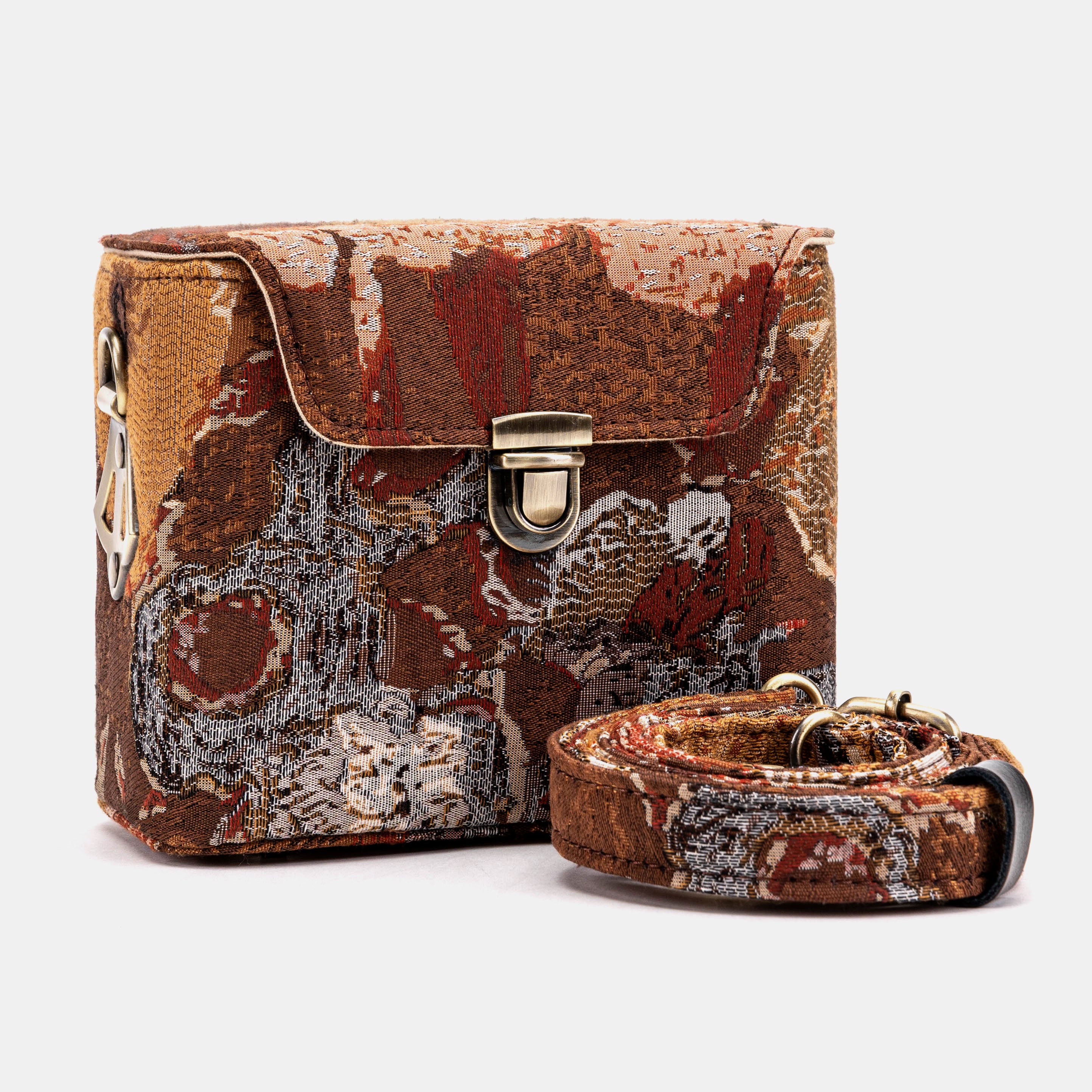 Abstract Brown Emma Small Train Case Crossbody - Image 2