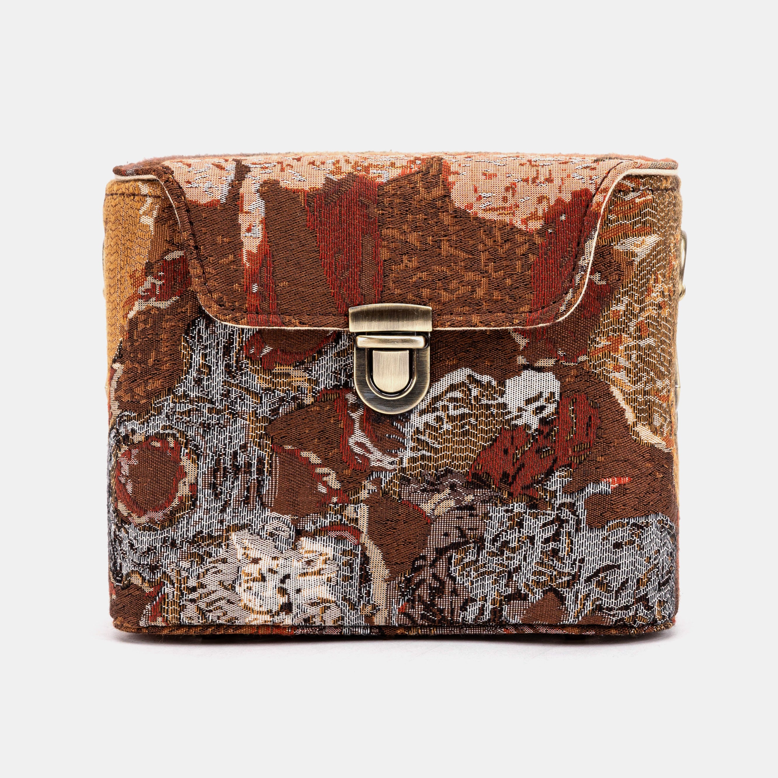 Abstract Brown Emma Small Train Case Crossbody - Image 3