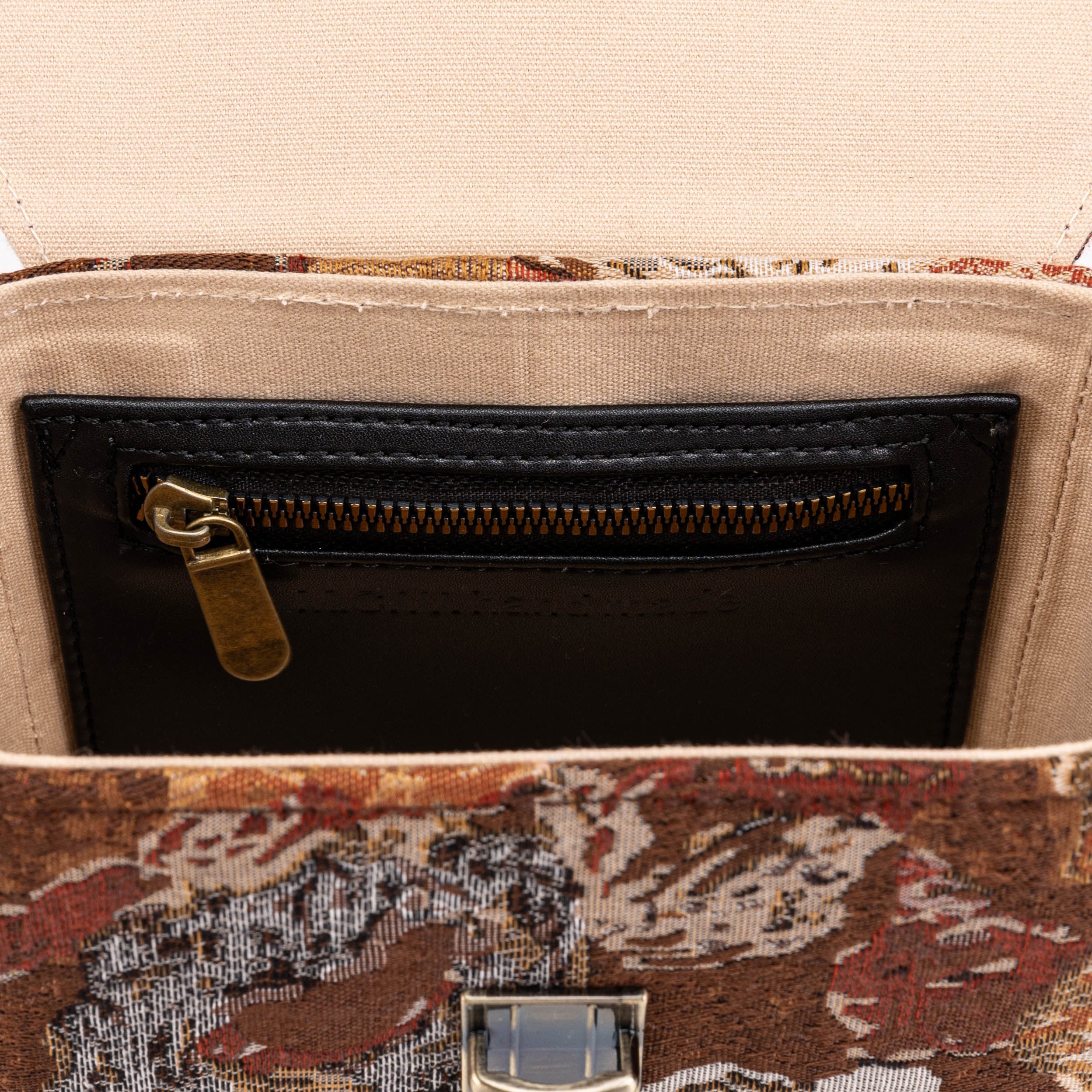 Abstract Brown Emma Small Train Case Crossbody - Image 9