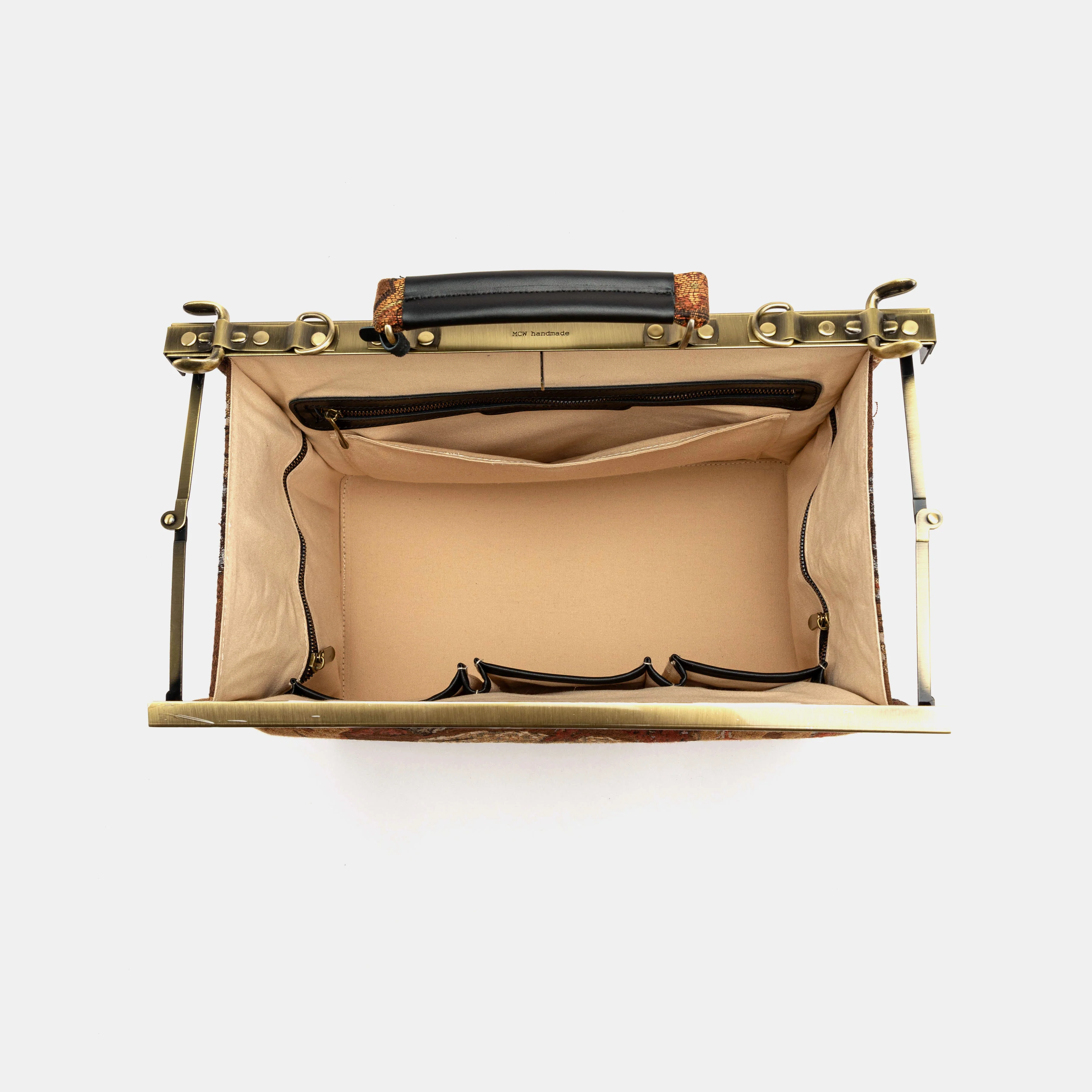 Abstract Brown Genevieve Carpet Gladstone Bag - Image 8