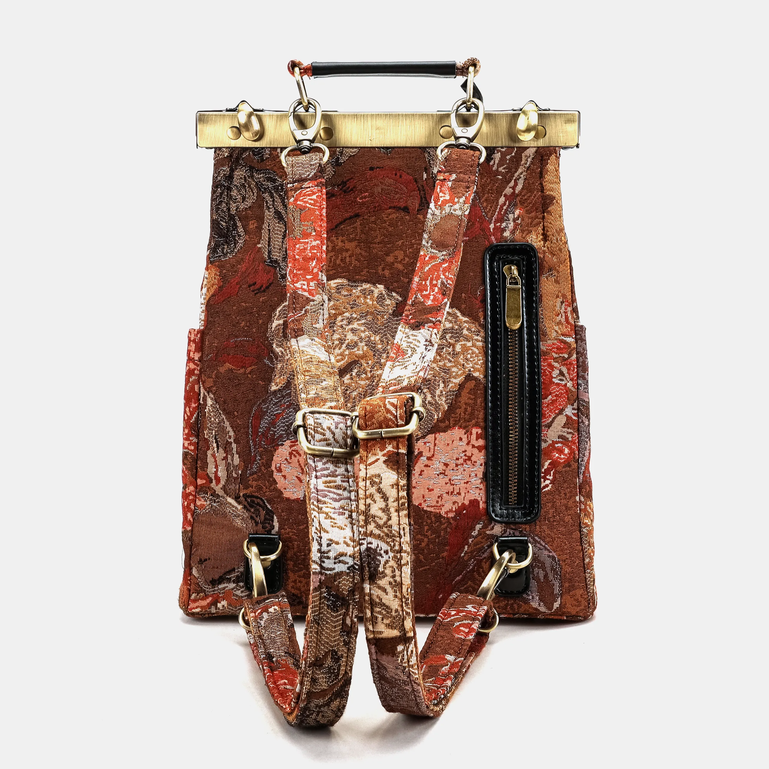 Abstract Brown Helena Carpet Backpack Gladstone Bag - Image 5
