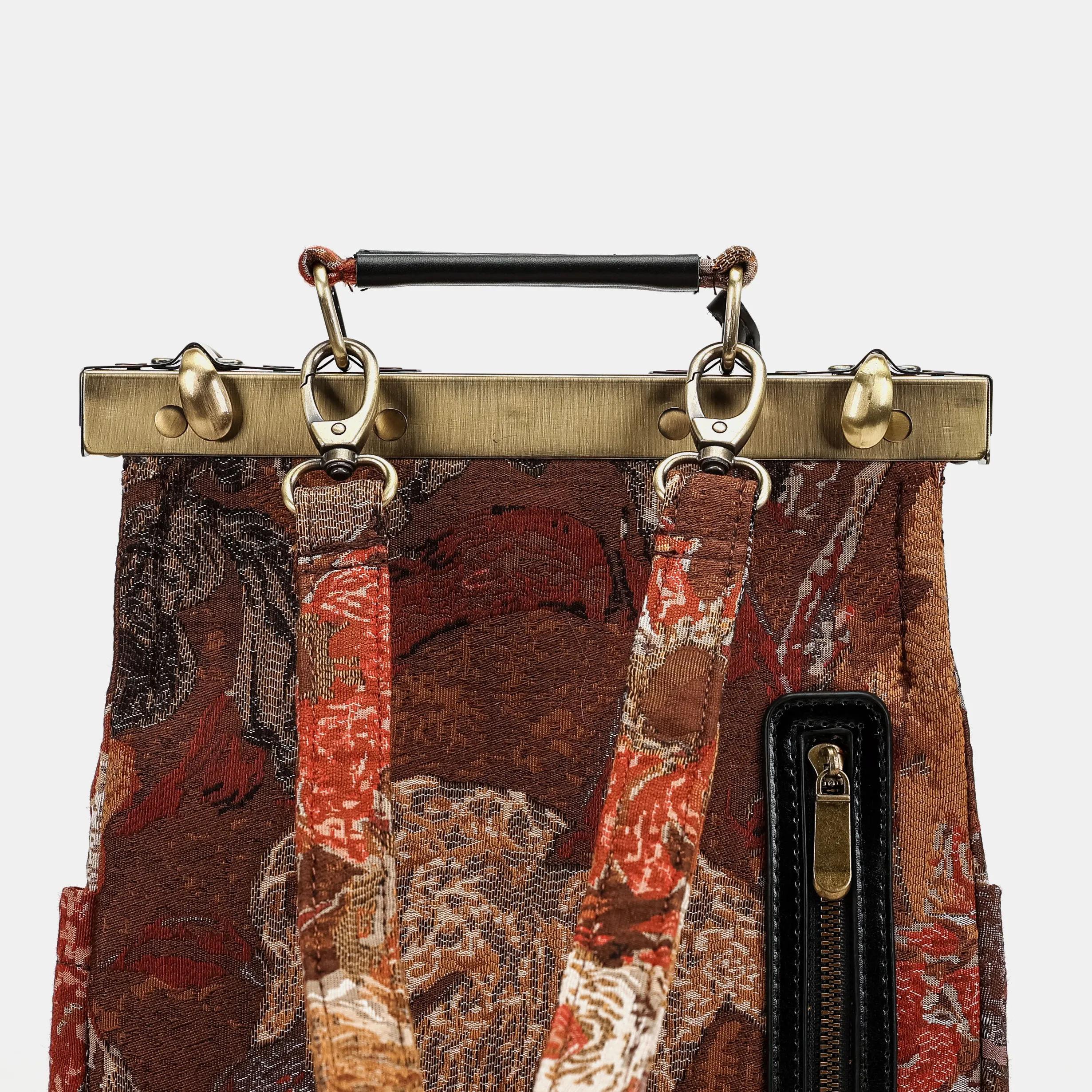 Abstract Brown Helena Carpet Backpack Gladstone Bag - Image 6