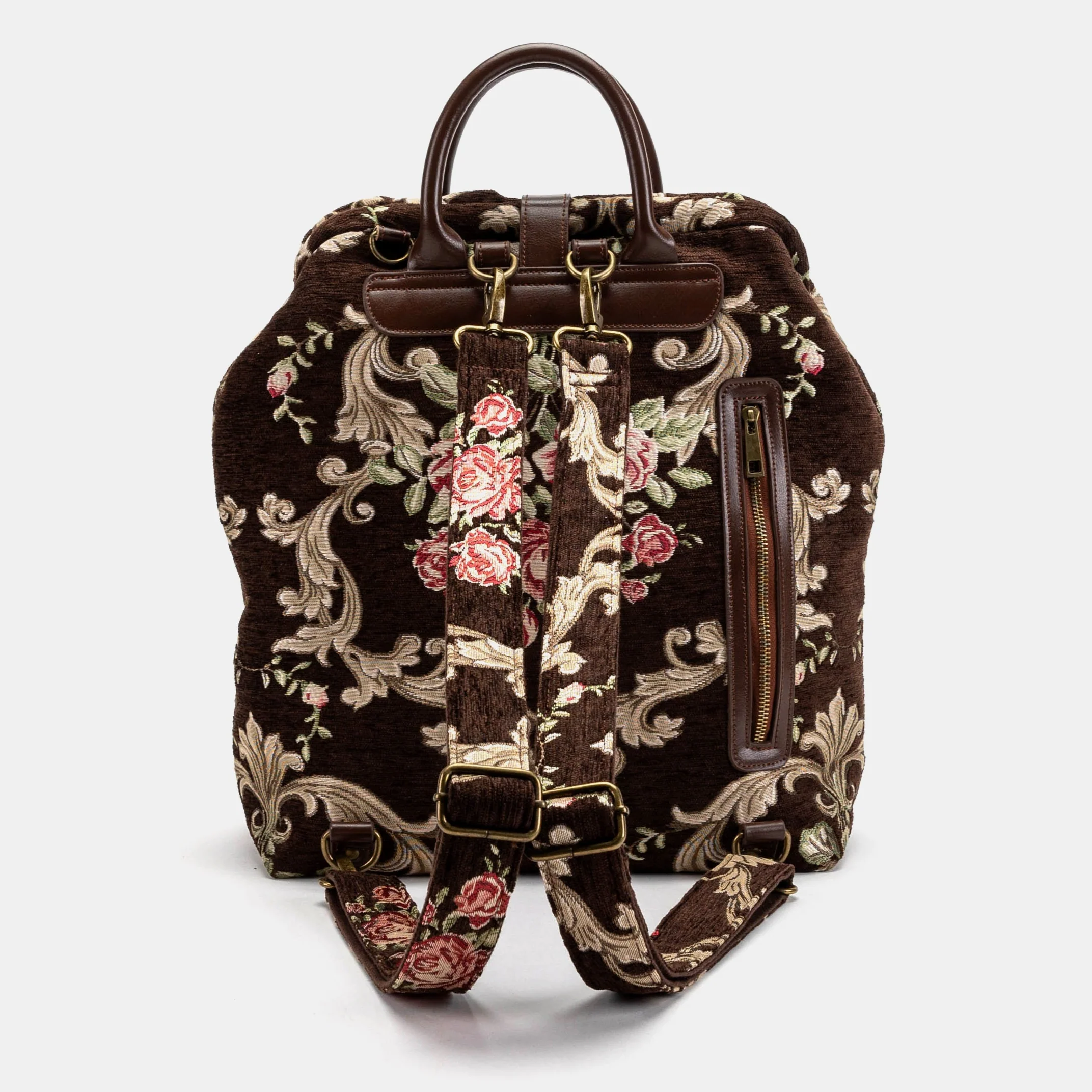 Baroque Garden Brown Carpet Laptop Backpack - Image 2