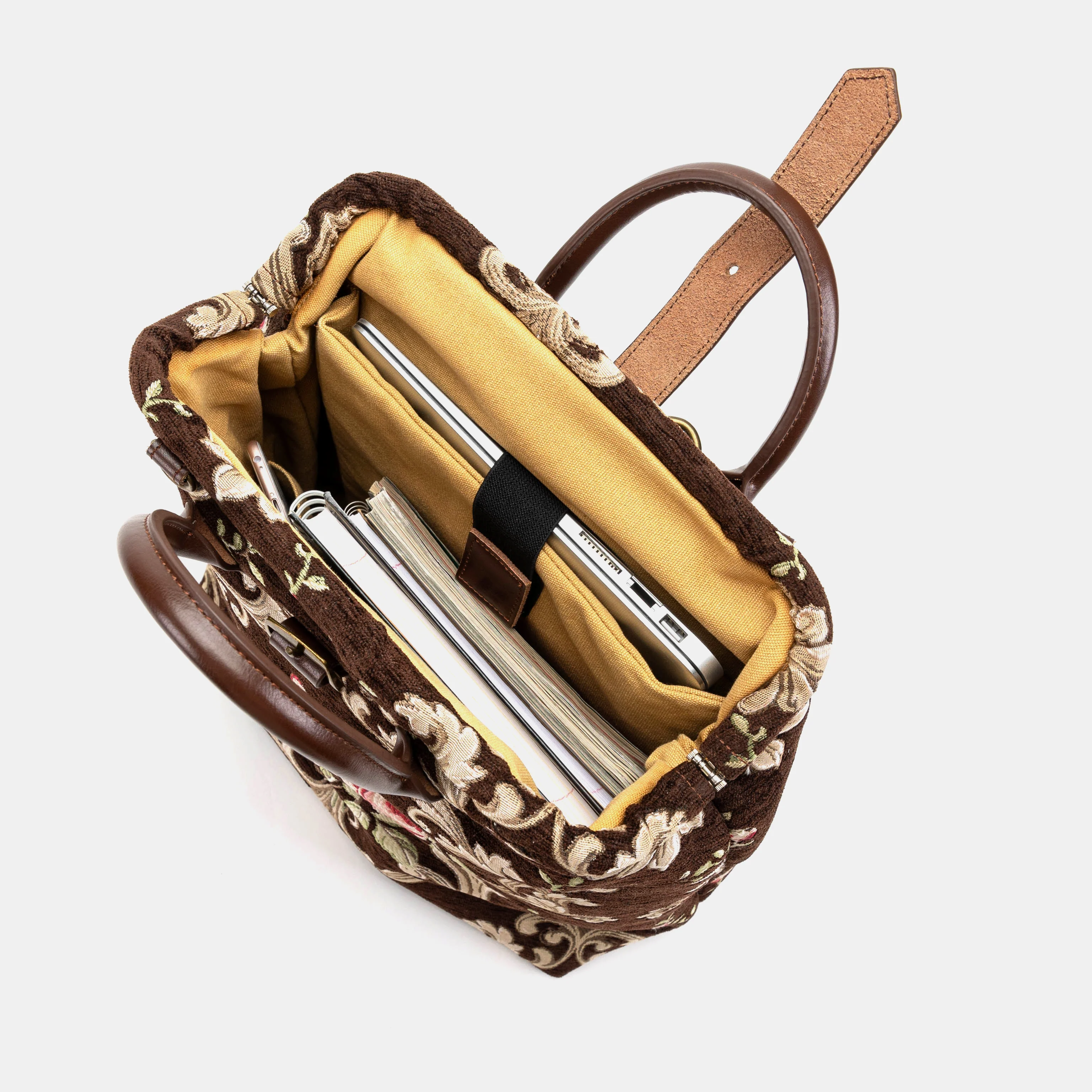 Baroque Garden Brown Carpet Laptop Backpack - Image 8