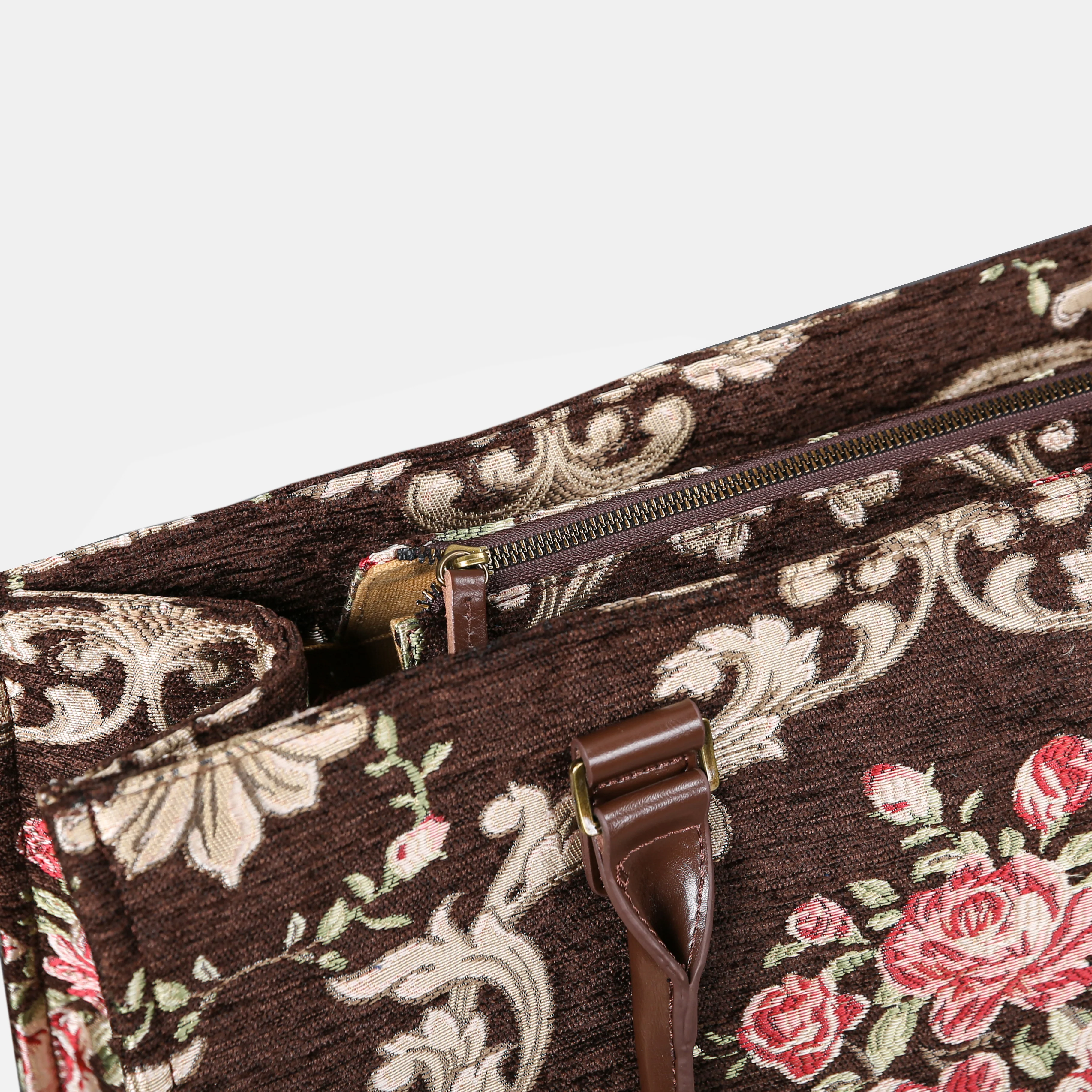 Baroque Garden Brown Laptop Work Tote - Image 6