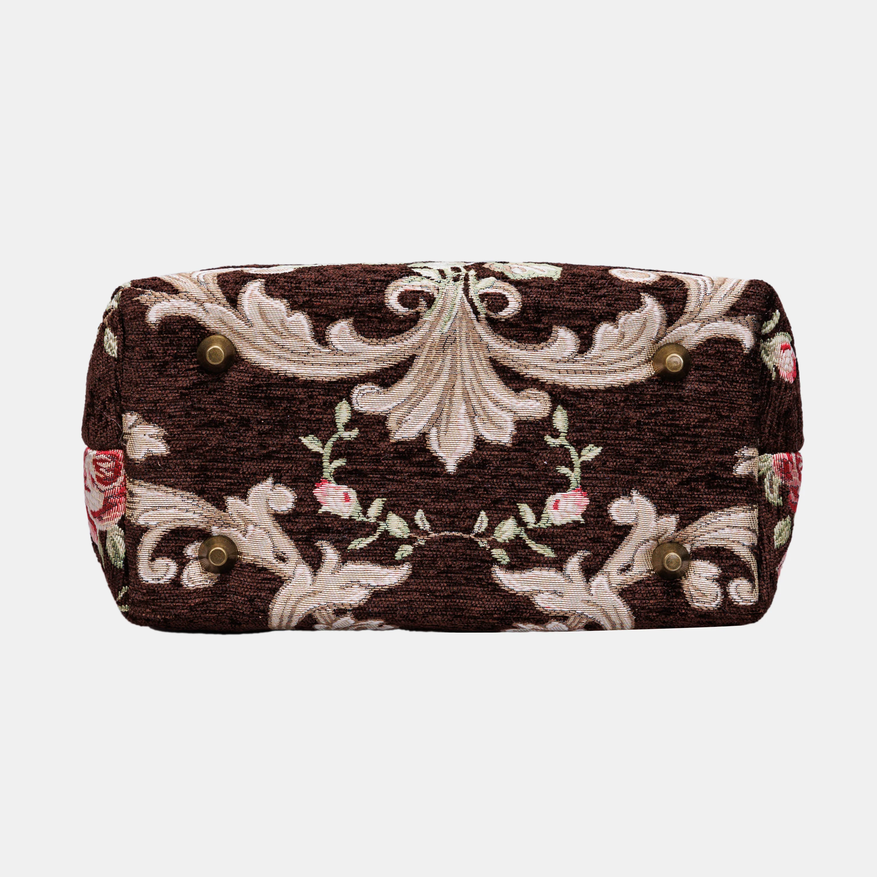 Baroque Garden Brown Tuck Lock Carpet Satchel - Image 5