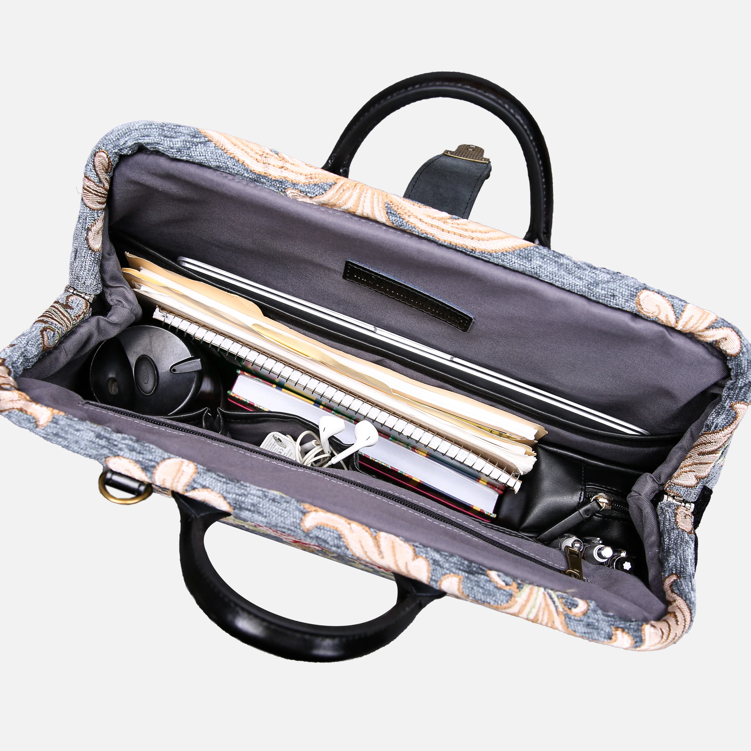 Baroque Garden Grey Laptop Work Bag - Image 5