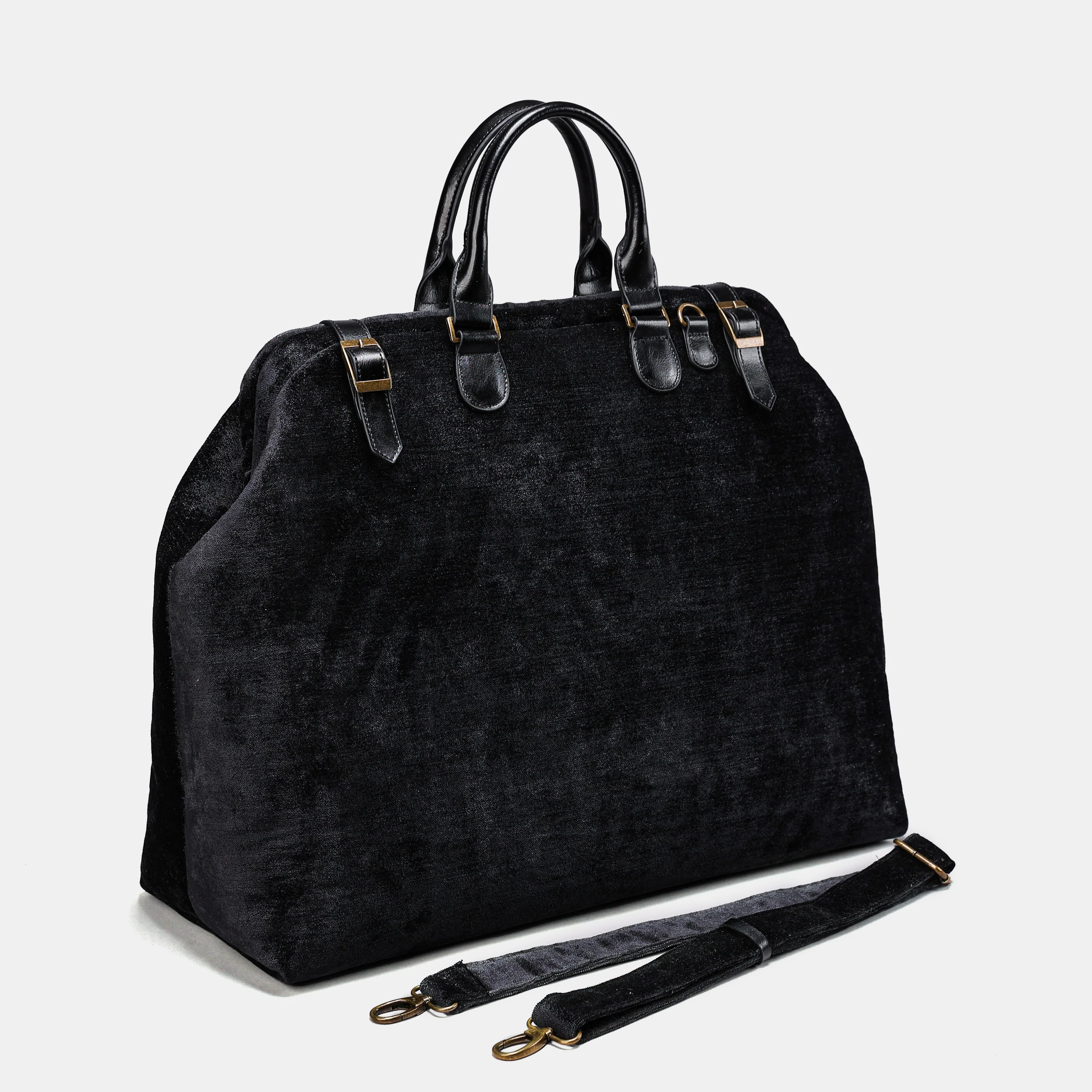 Solid Black Men's Carpetbag