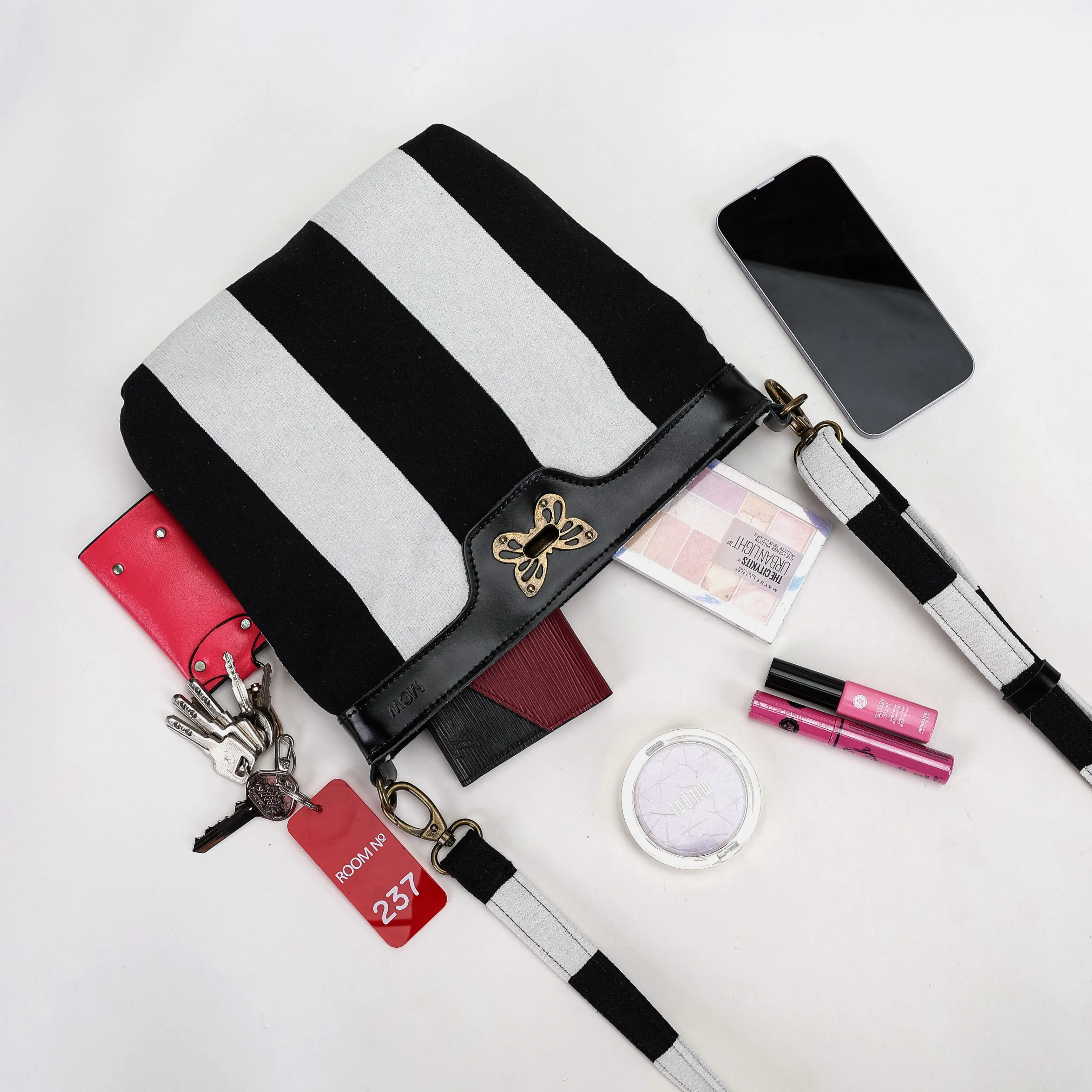 Black & White Beetlejuice Butterfly Crossbody Bag - Image 6