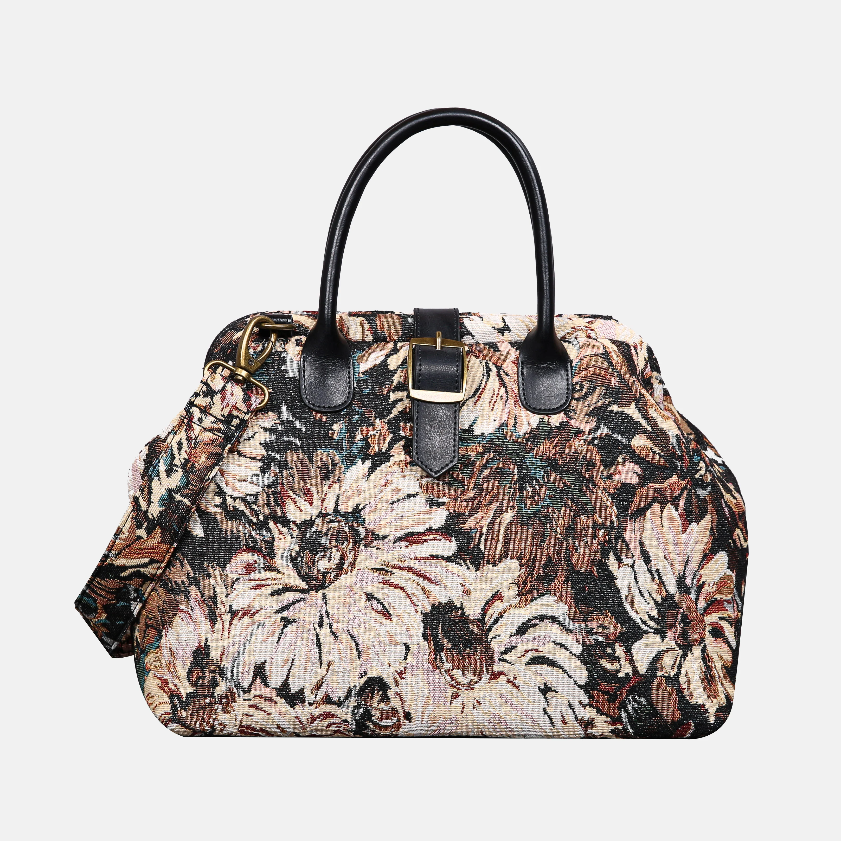 Blooming Daisy Black Carpet Handbag Purse