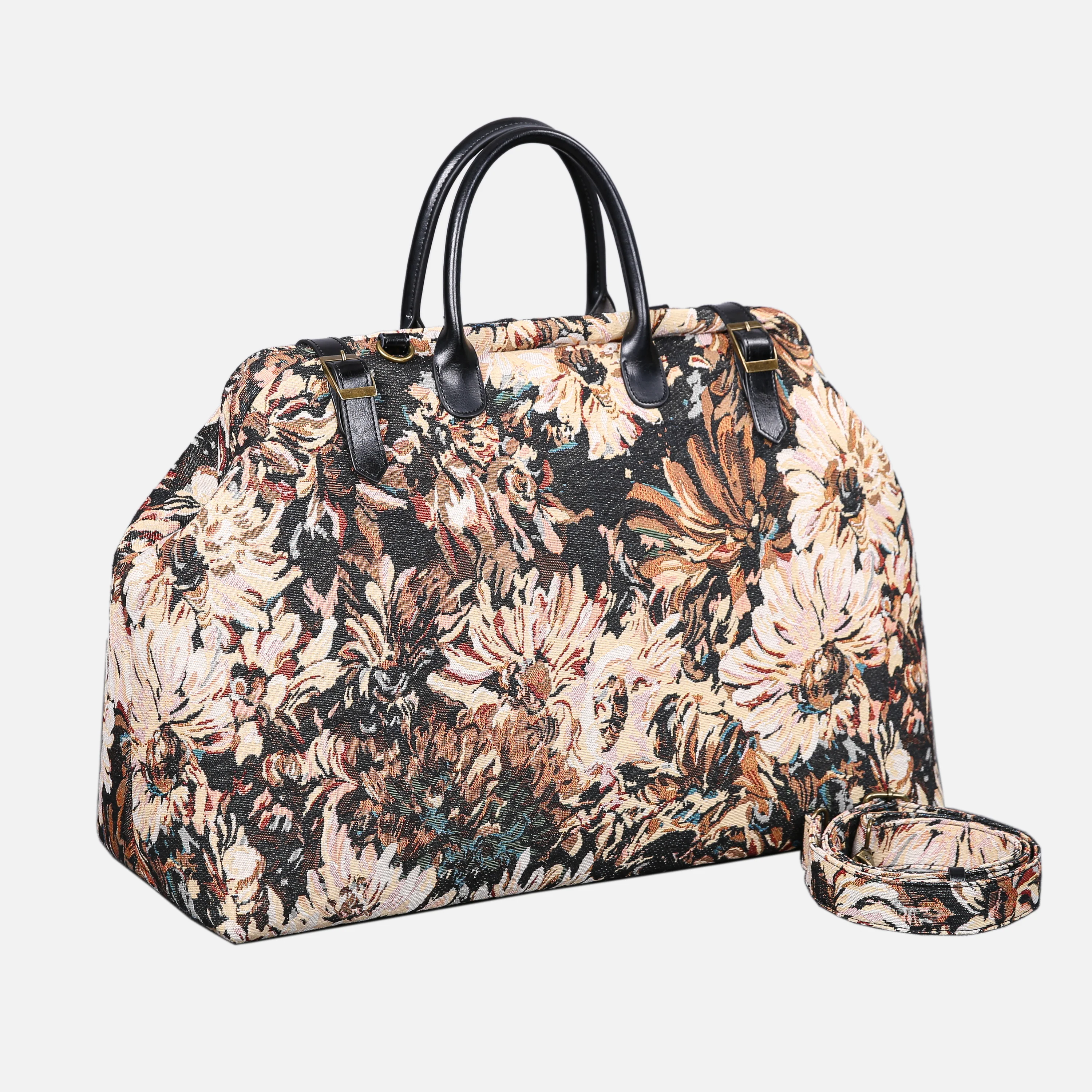 Blooming Daisy Black Large Carpetbag - Image 2
