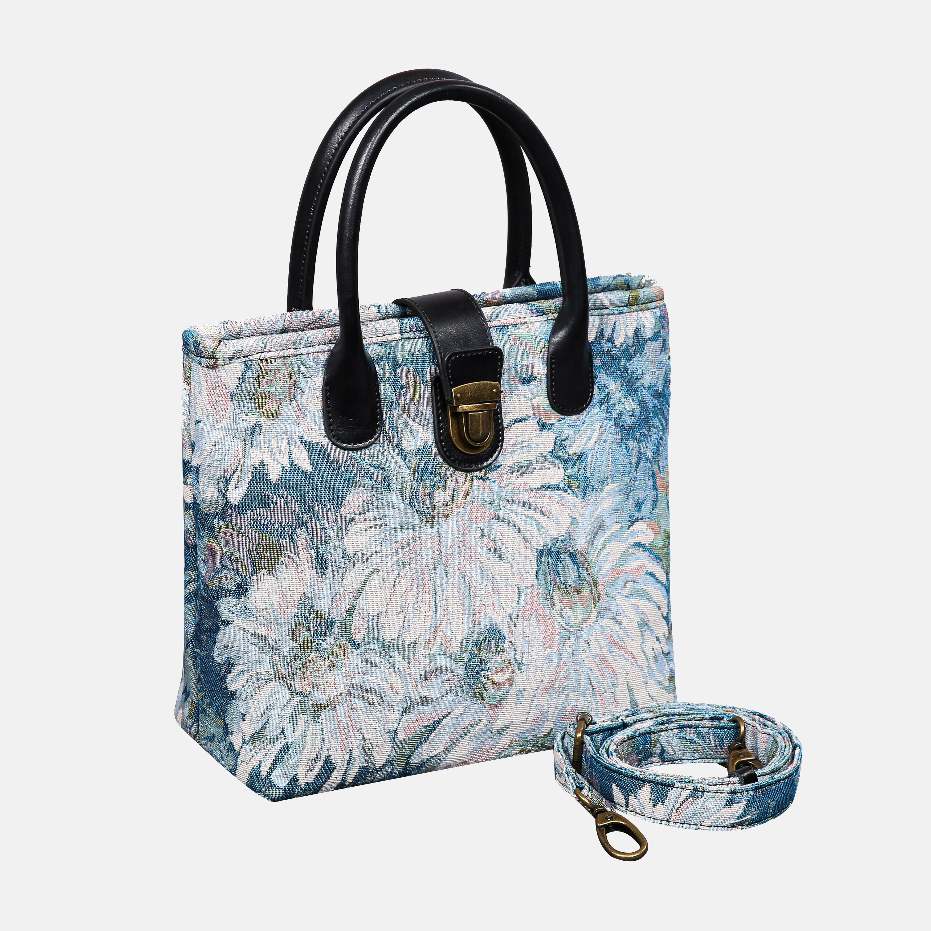 Blooming Daisy Blue Tuck Lock Carpet Satchel - Image 2