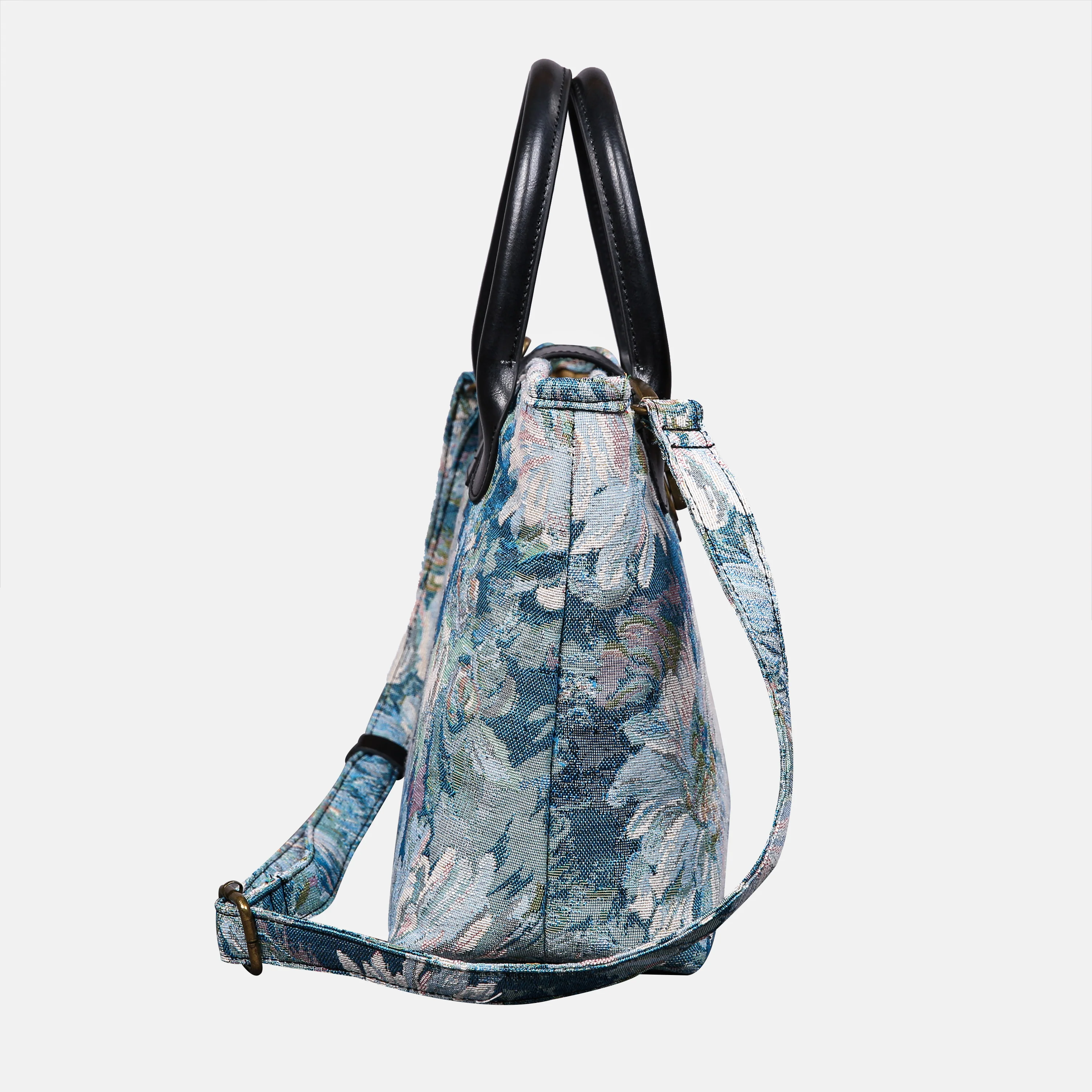 Blooming Daisy Blue Tuck Lock Carpet Satchel - Image 3