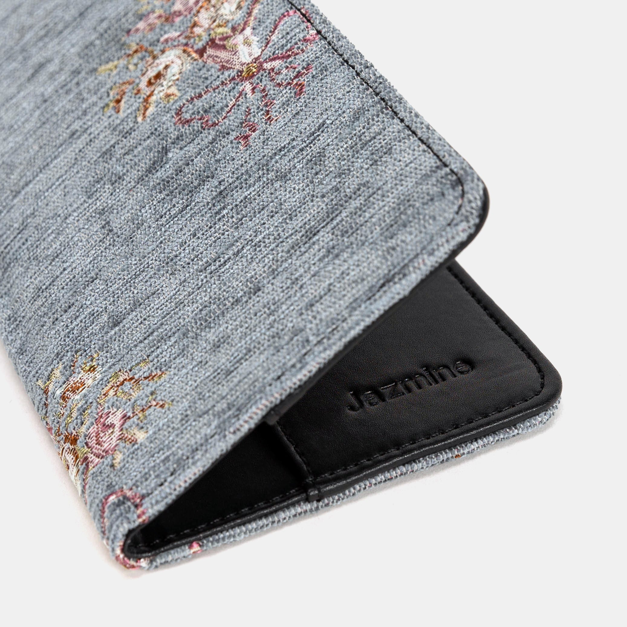Bouquet Grey Flap Checkbook Cover - Image 4