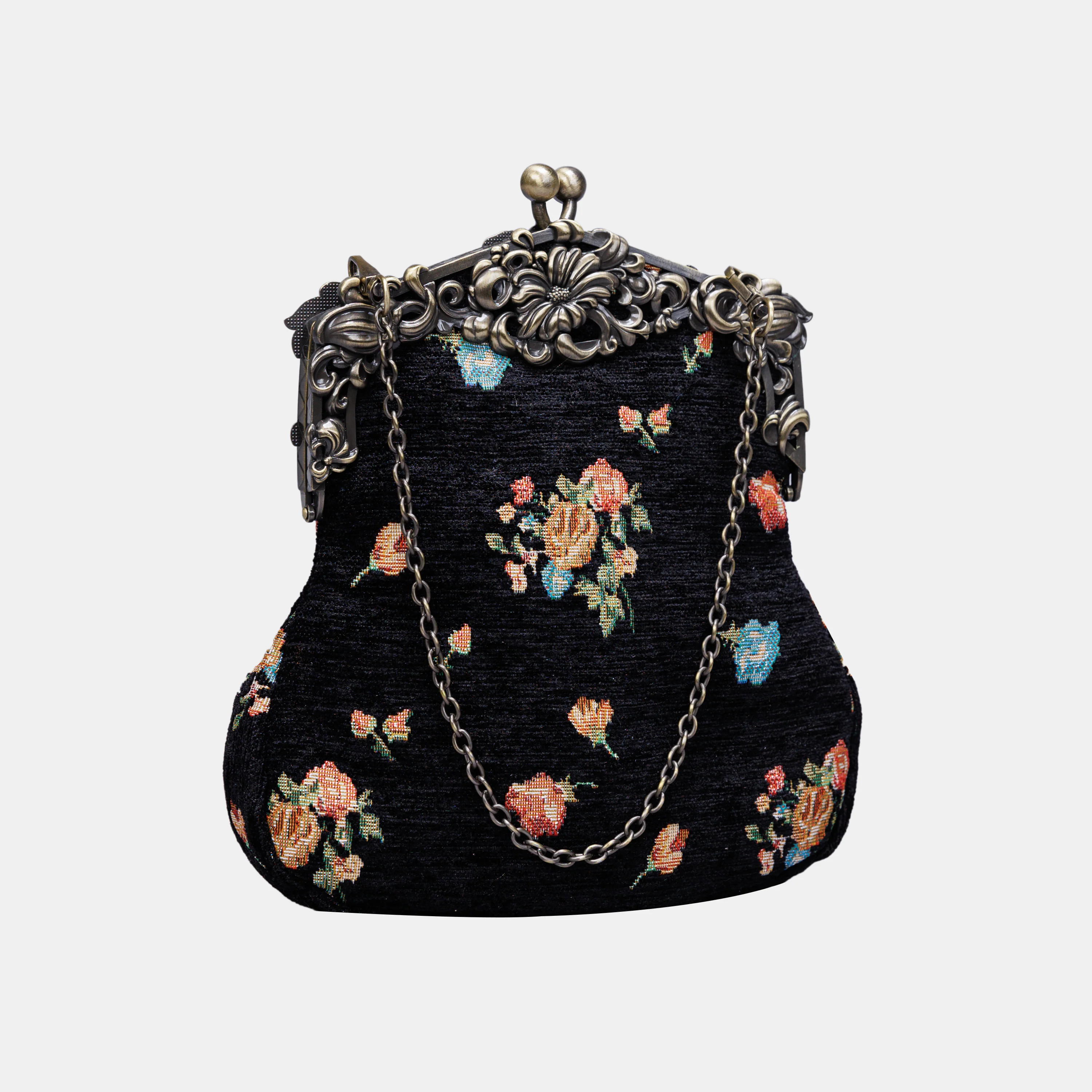 Bouquets Black Chatelaine Purse Large