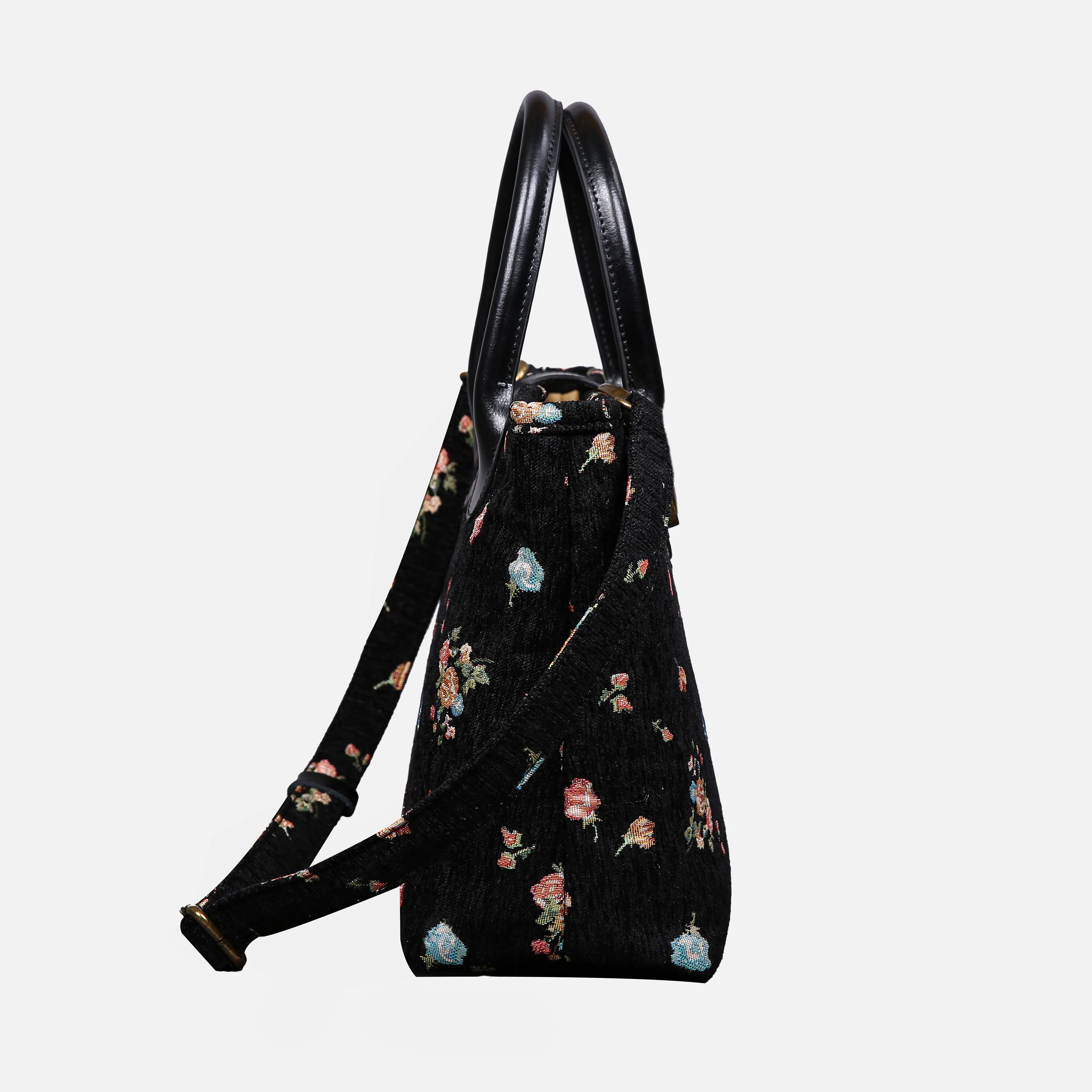 Bouquets Black Tuck Lock Carpet Satchel - Image 3
