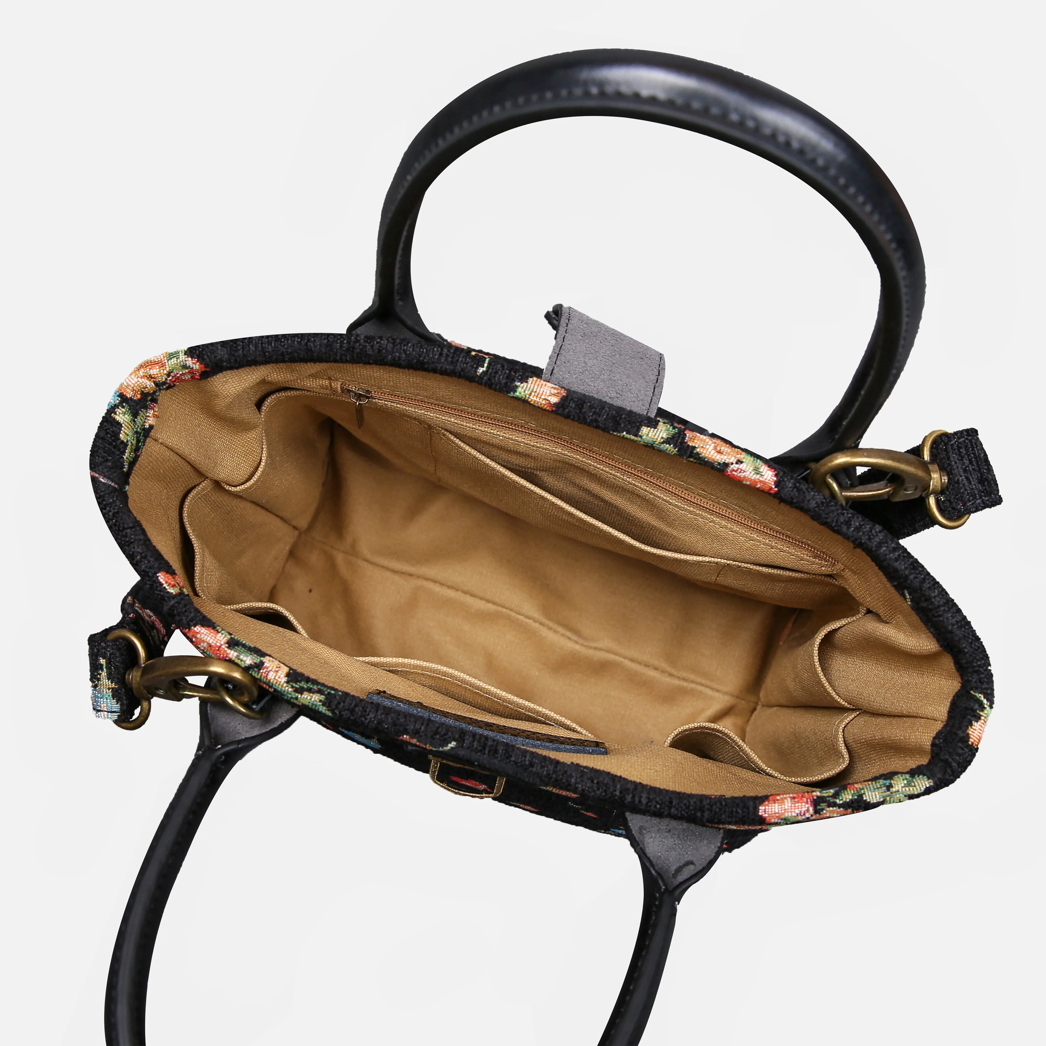 Bouquets Black Tuck Lock Carpet Satchel - Image 5