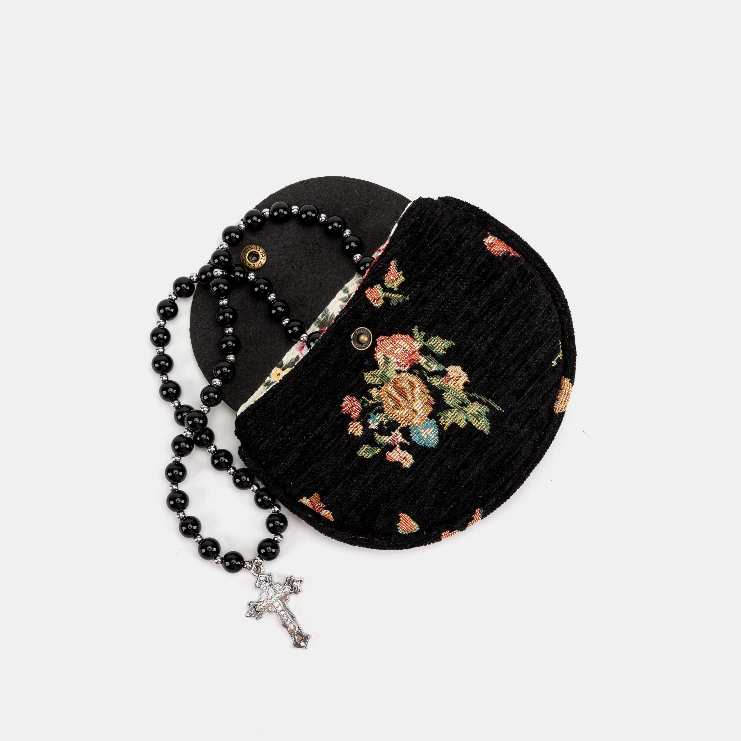 Bouquets Black Rosary Bag - Image 2