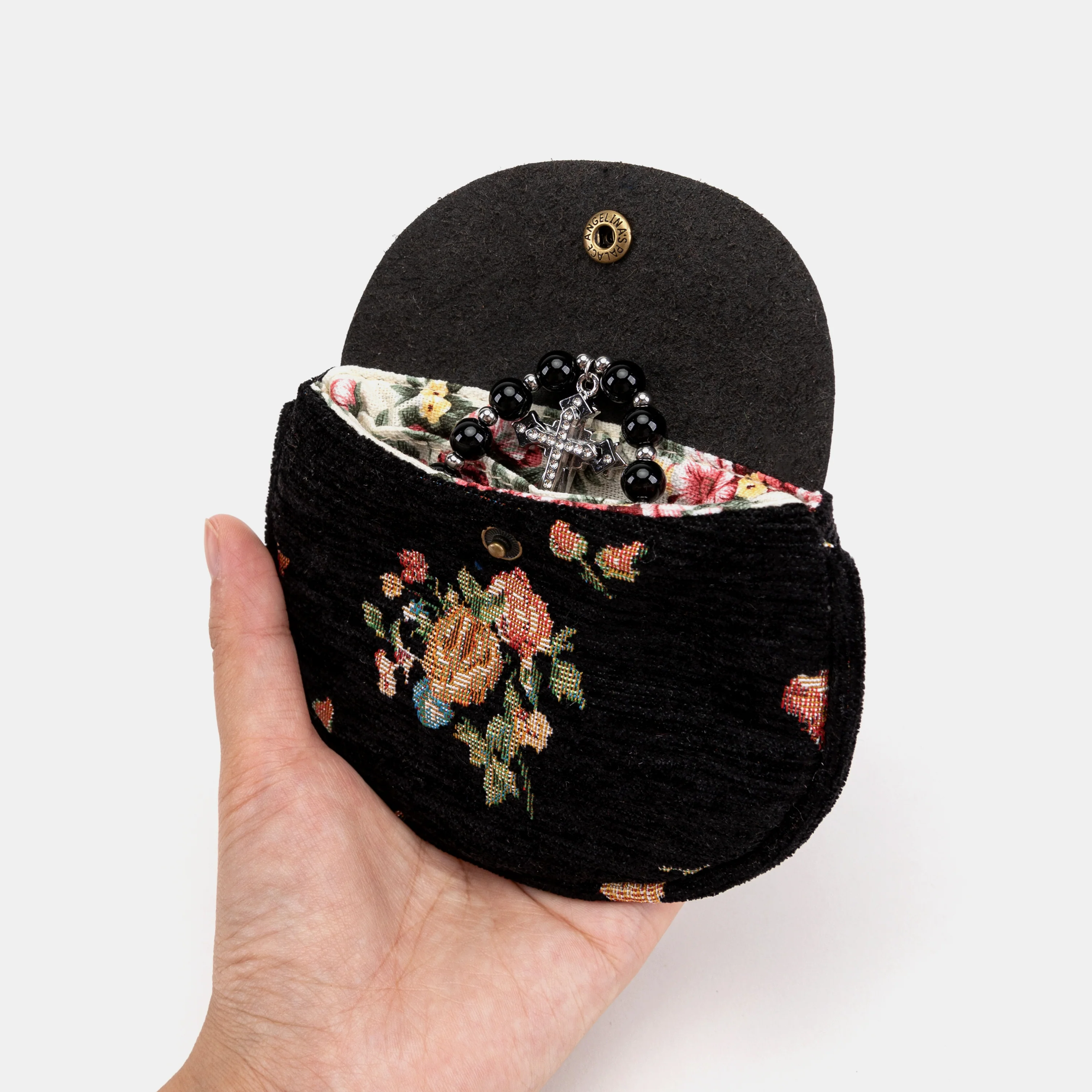 Bouquets Black Rosary Bag - Image 4