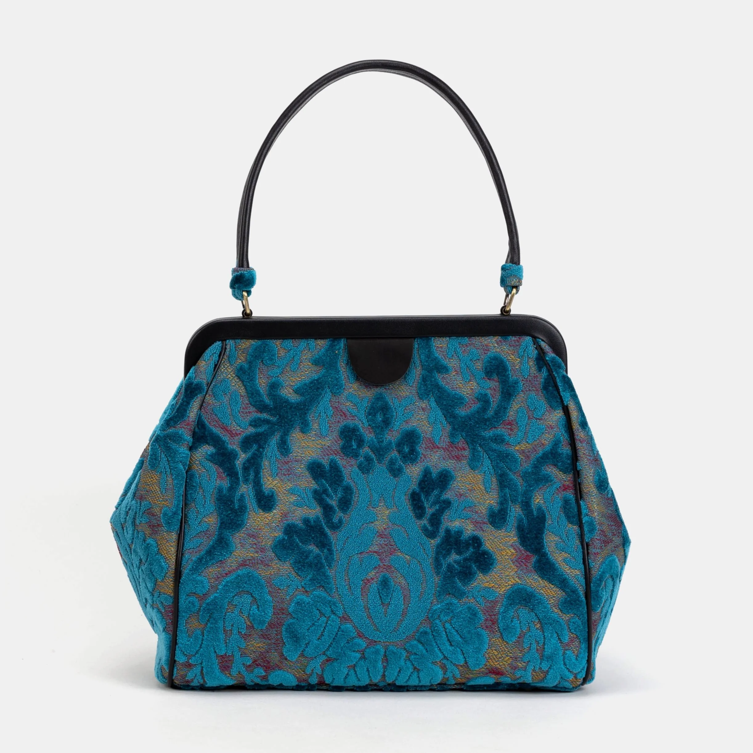 Burnout Velvet Aqua Blue Alma Shoulder Bag
