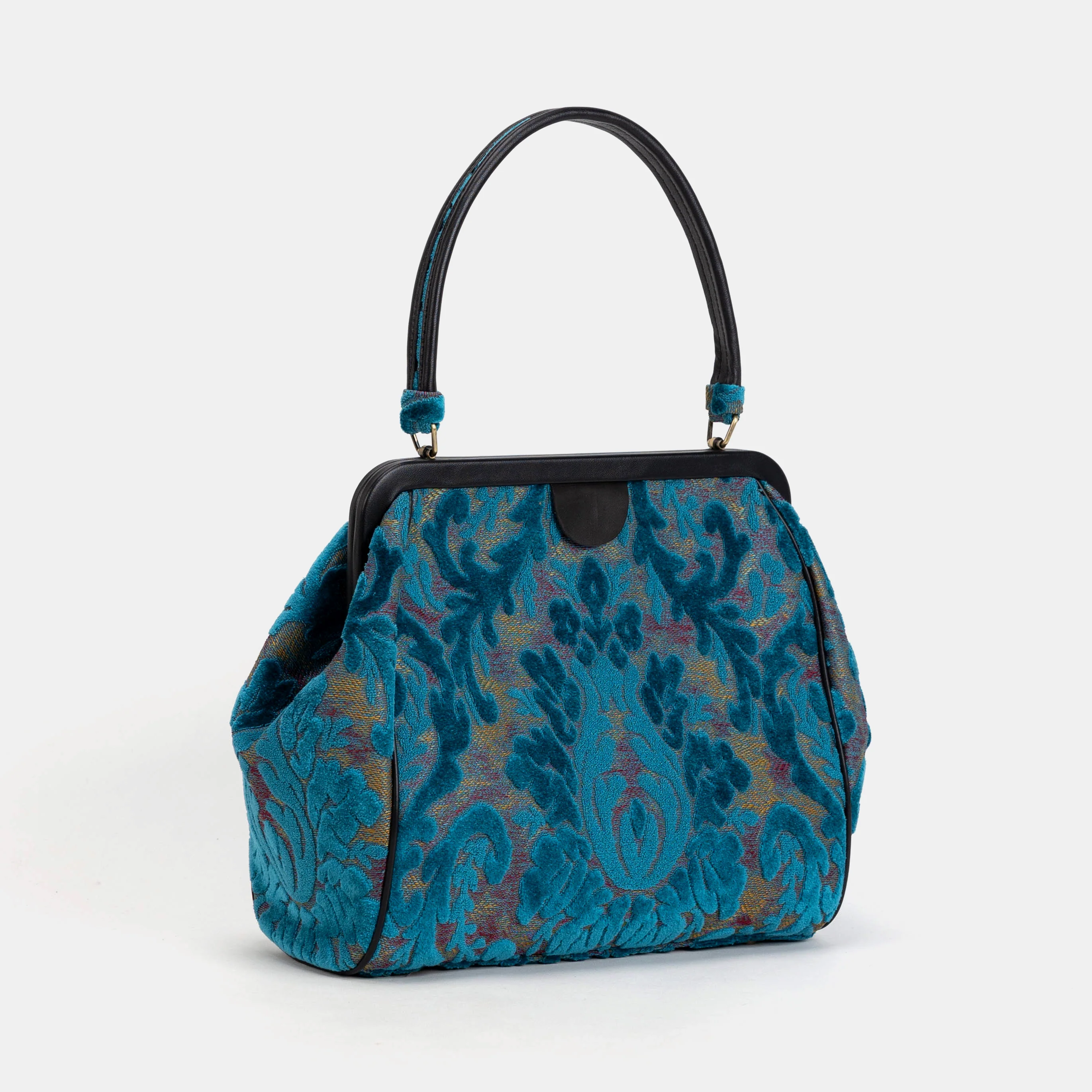 Burnout Velvet Aqua Blue Alma Shoulder Bag - Image 3
