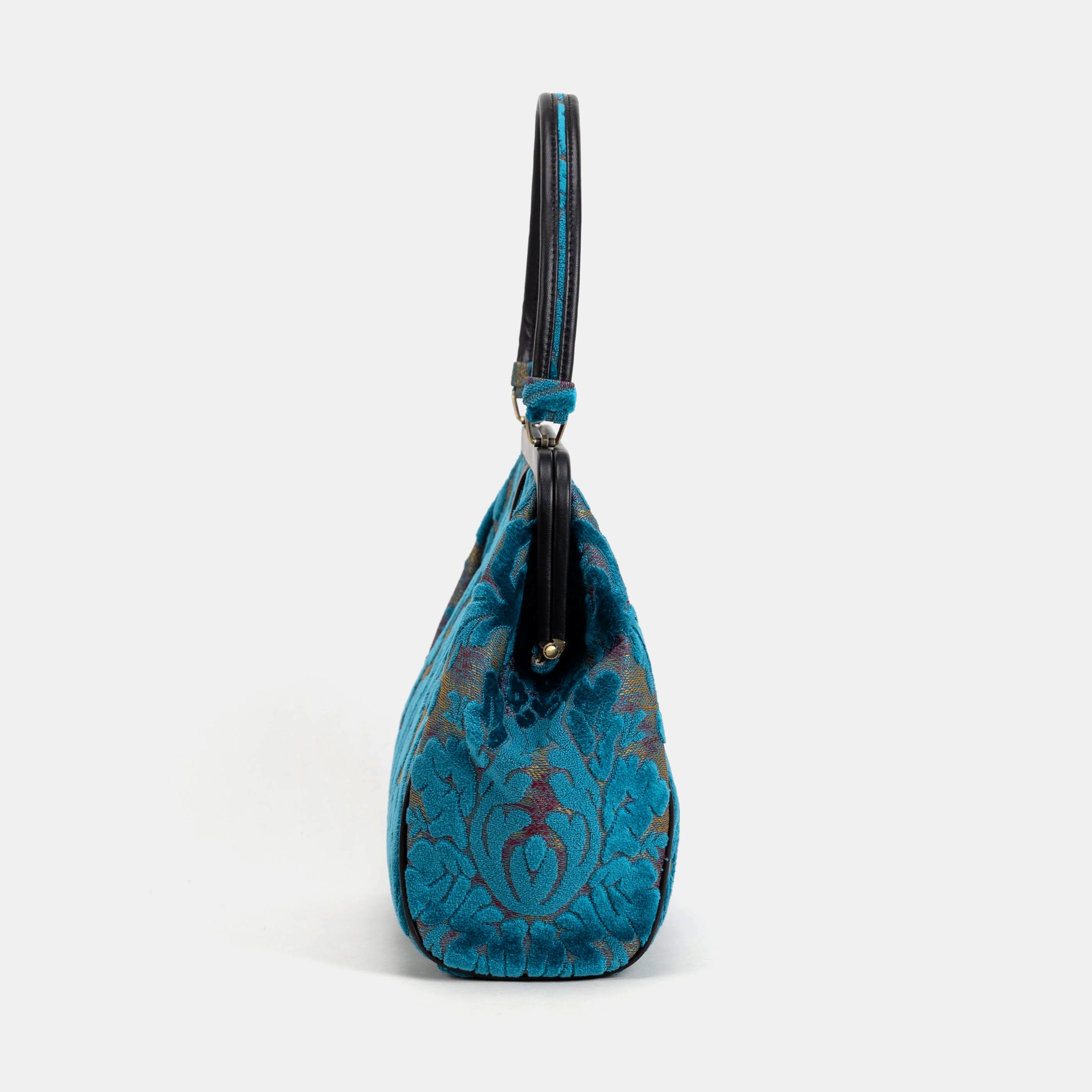 Burnout Velvet Aqua Blue Alma Shoulder Bag - Image 4