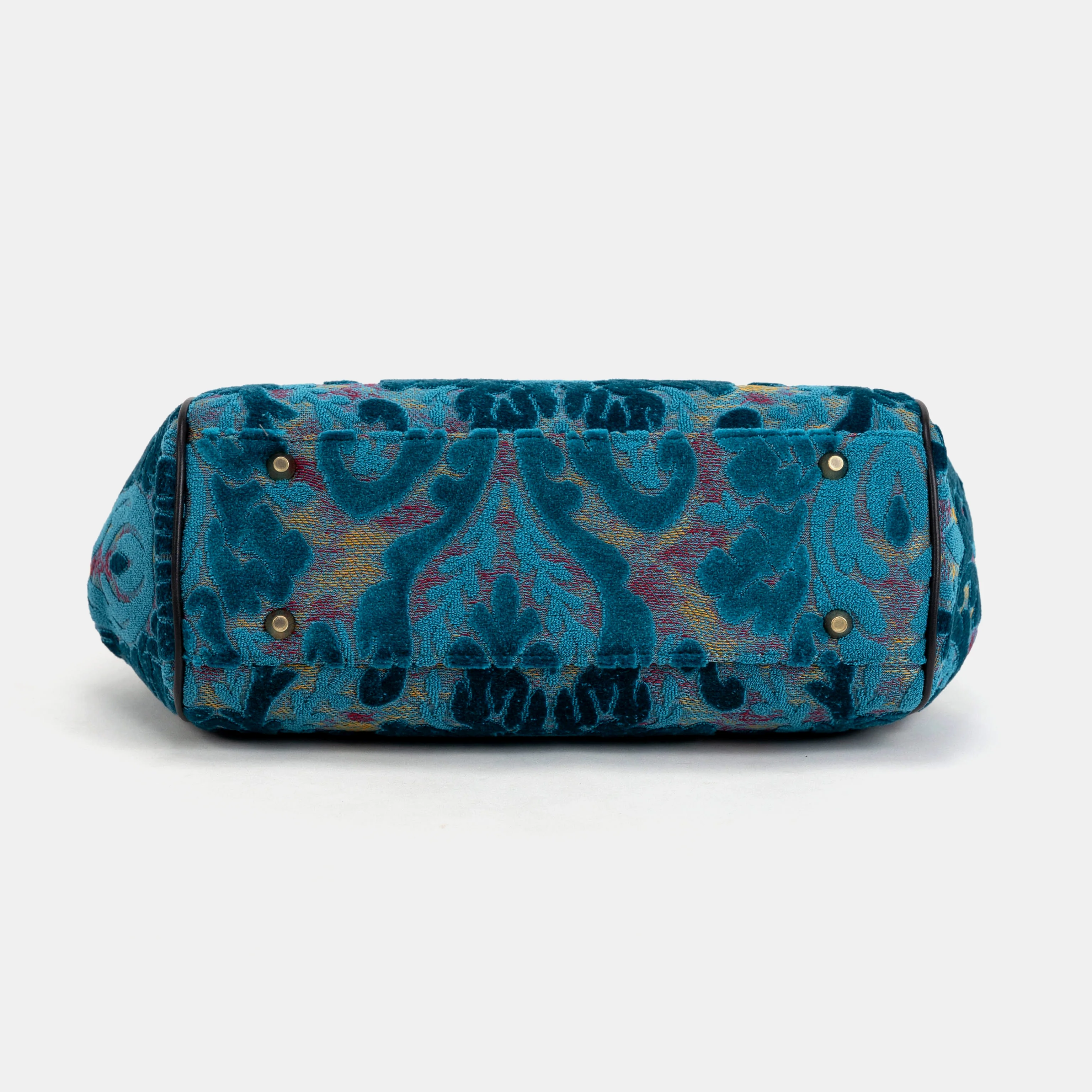 Burnout Velvet Aqua Blue Alma Shoulder Bag - Image 5