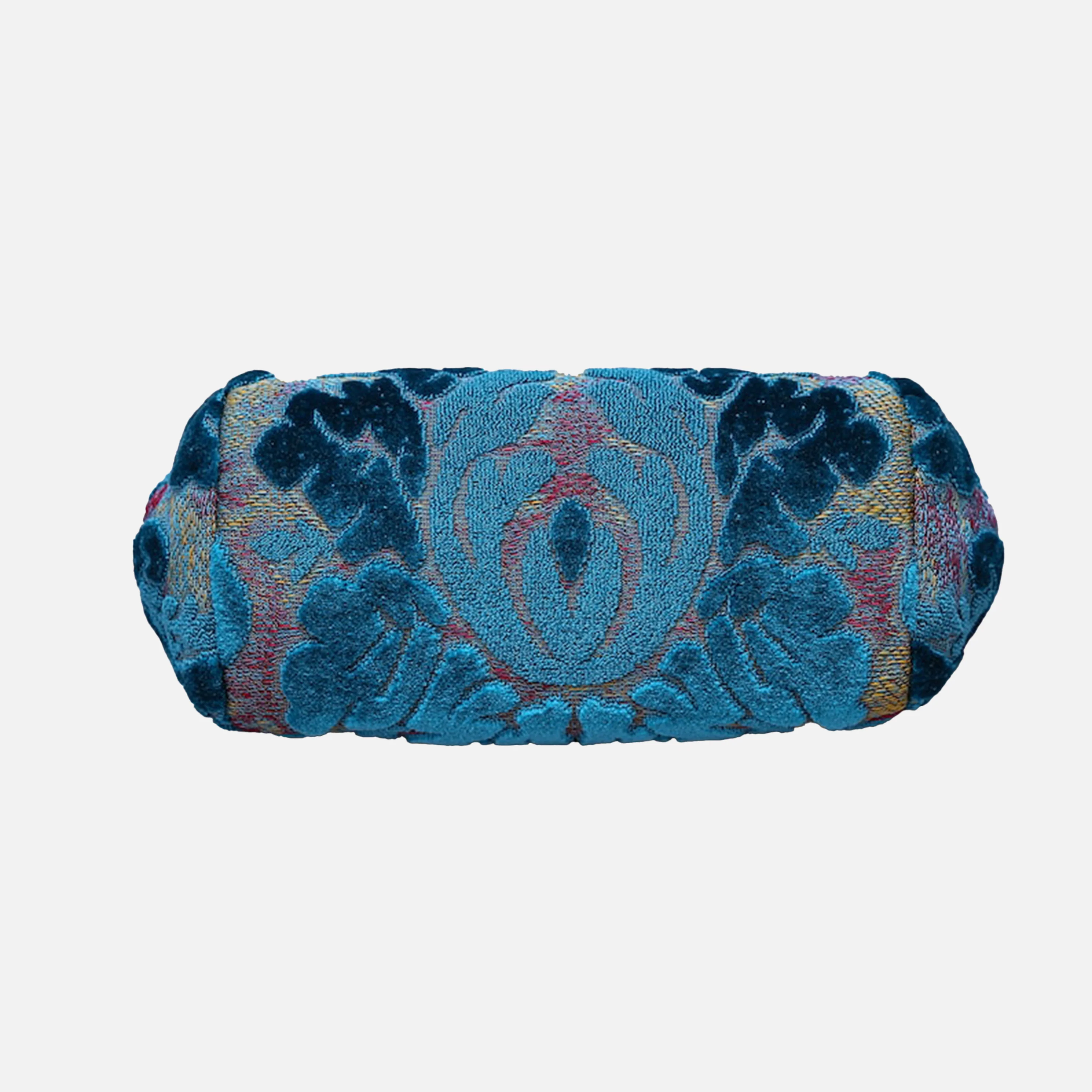 Burnout Velvet Aqua Blue Evening Bag Clutch - Image 5