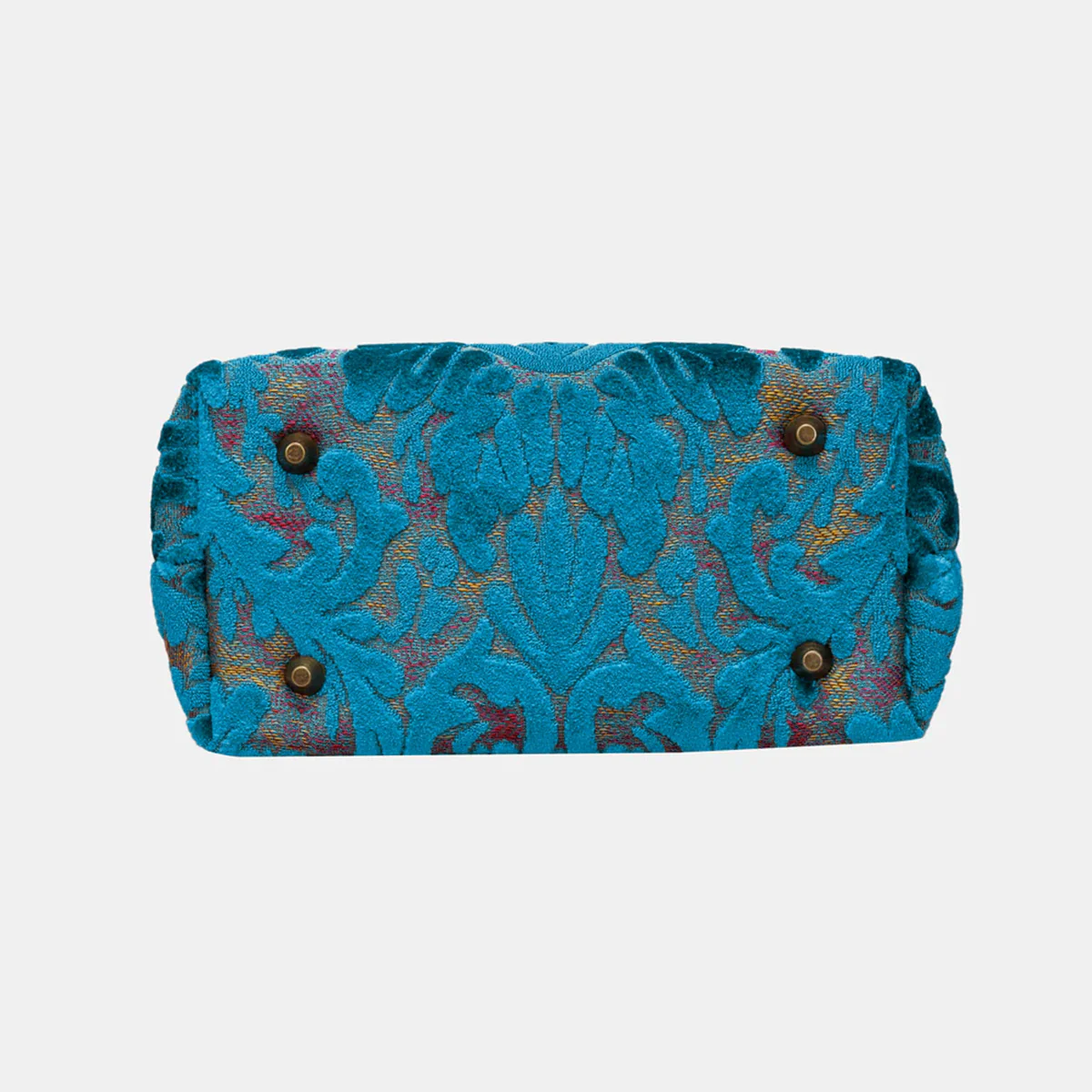 Burnout Velvet Aqua Blue Tuck Lock Carpet Satchel - Image 7