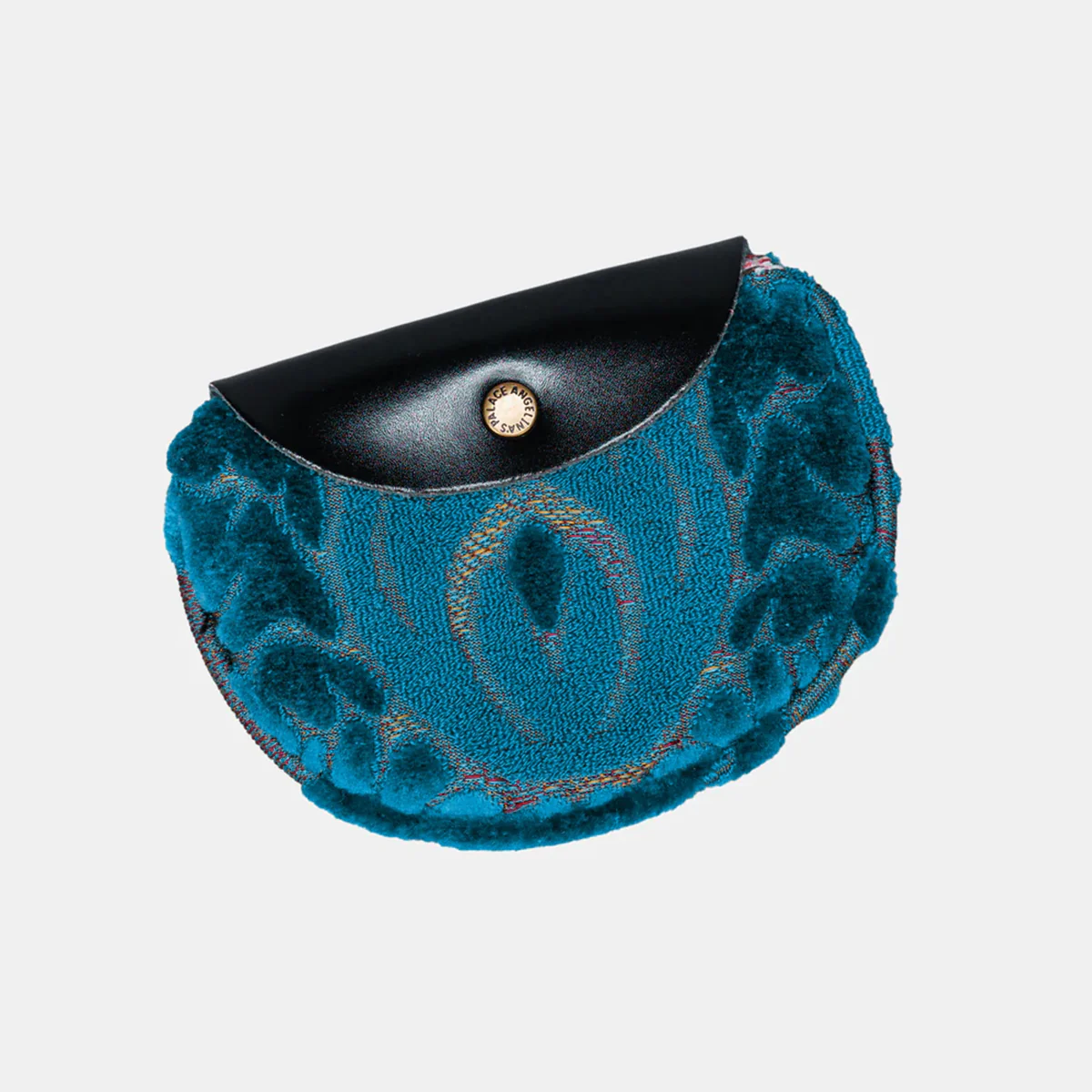 Burnout Velvet Aqua Blue Rosary Bag
