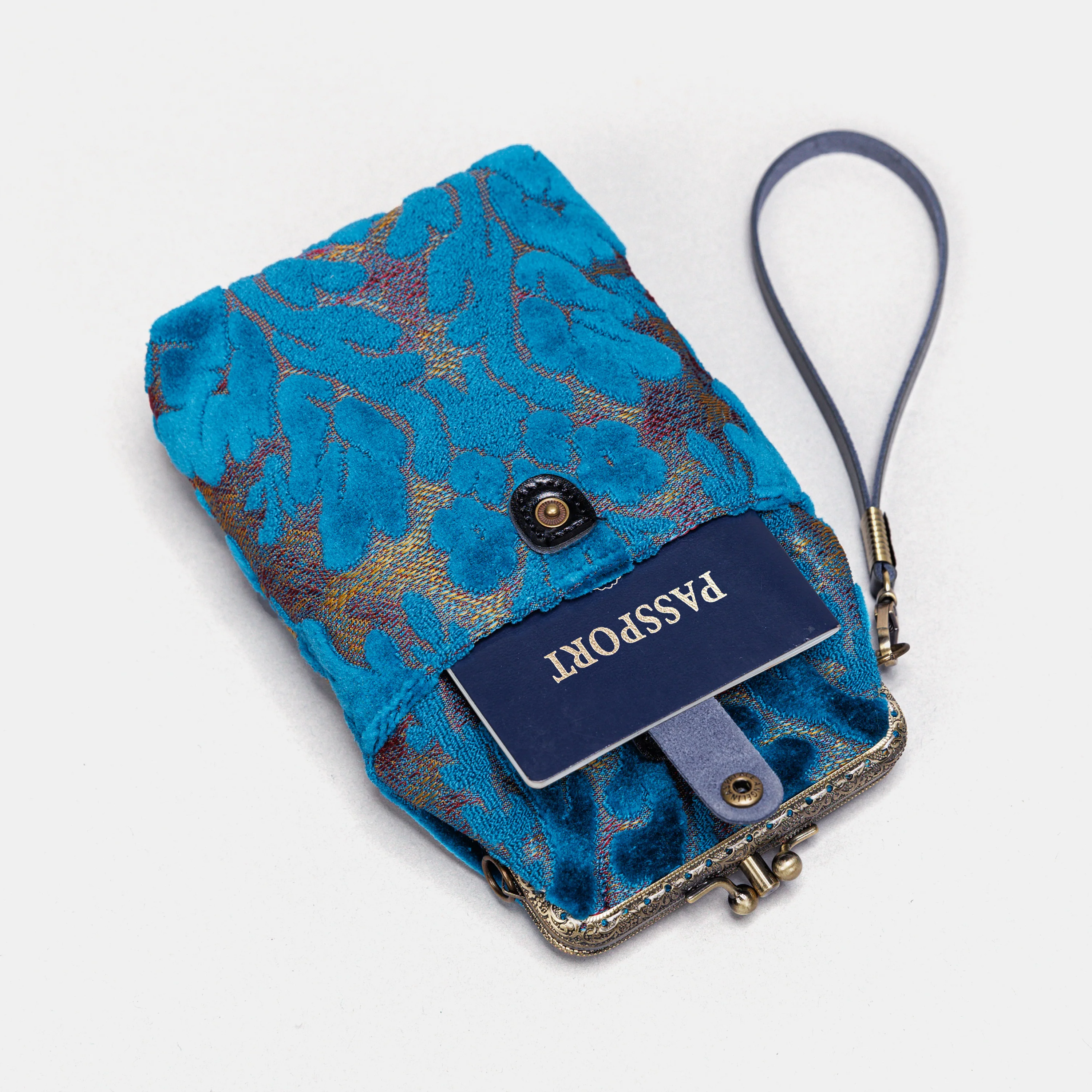 Burnout Velvet Aqua Blue Carpet Phone Case - Image 3