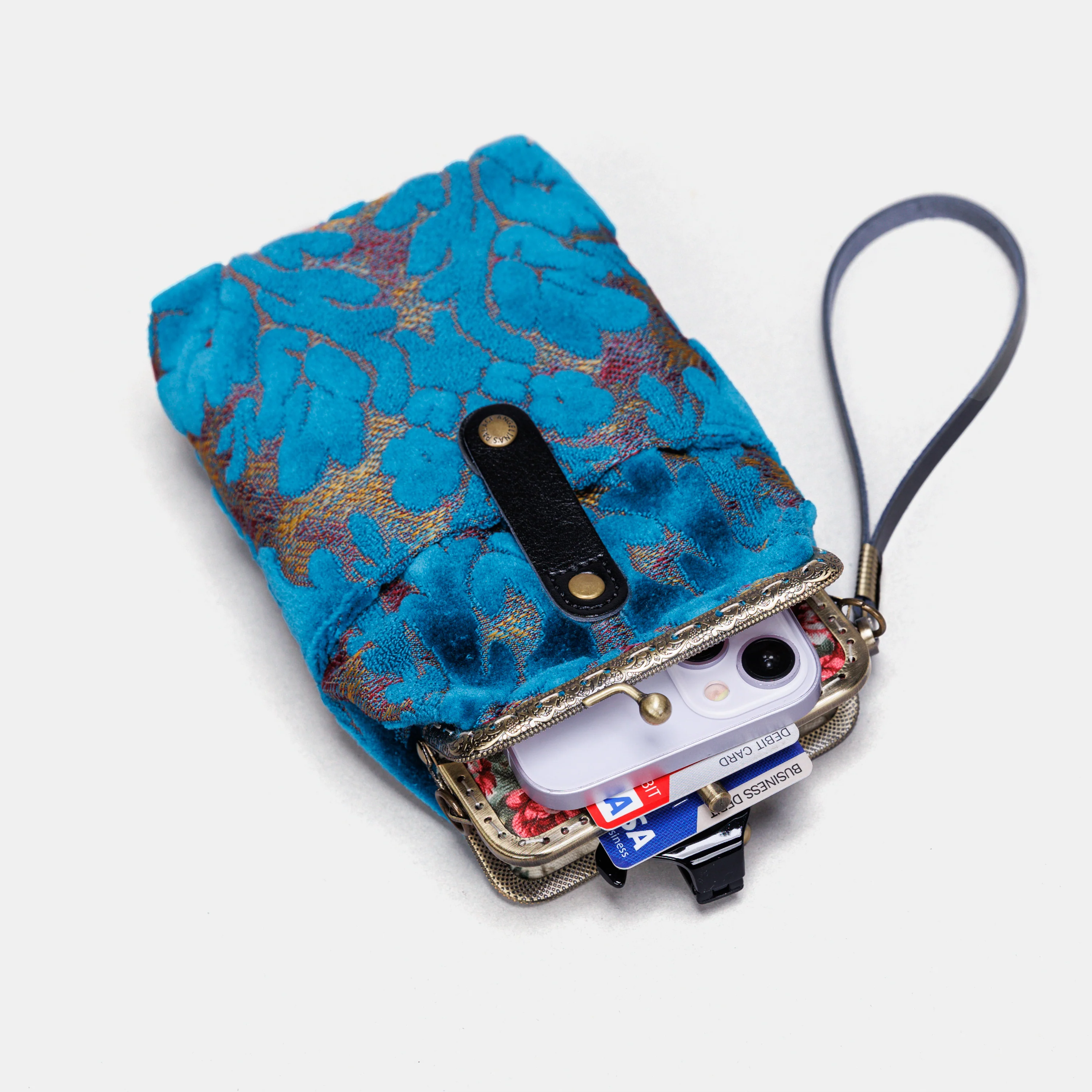 Burnout Velvet Aqua Blue Carpet Phone Case - Image 4