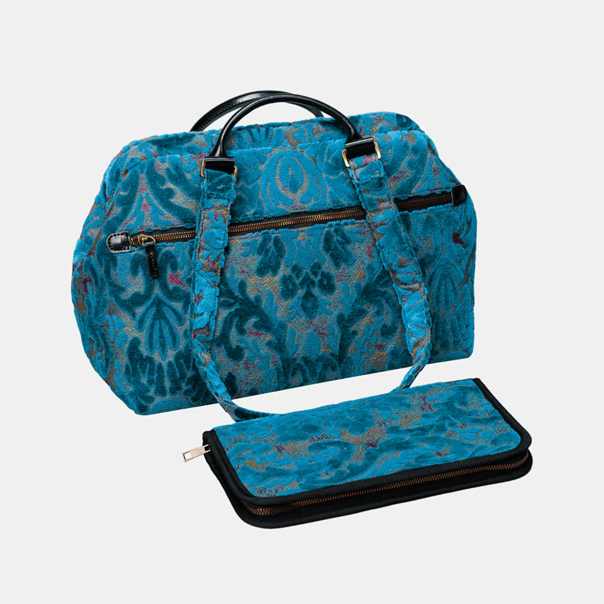 Burnout Velvet Aqua Blue Knitting Project Bag - Image 10