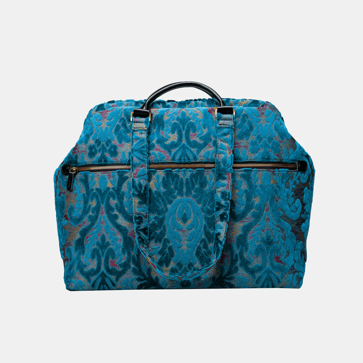 Burnout Velvet Aqua Blue Knitting Project Bag - Image 3