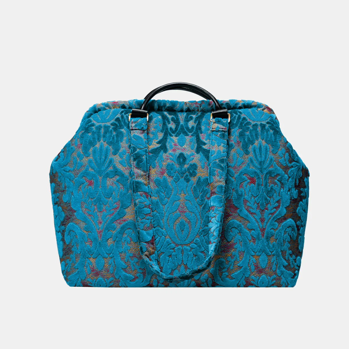 Burnout Velvet Aqua Blue Knitting Project Bag - Image 4