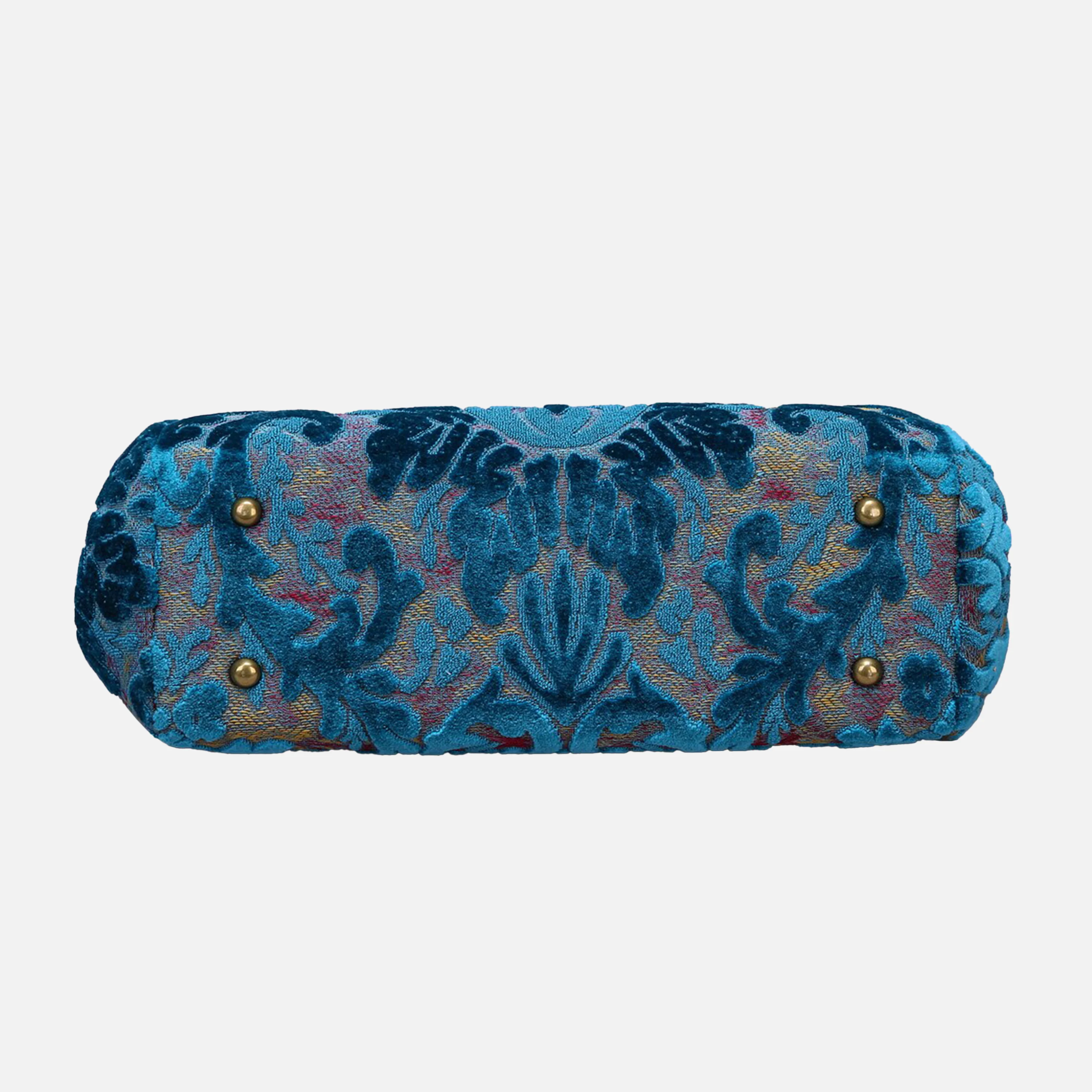 Burnout Velvet Aqua Blue Top Handle Purse - Image 5