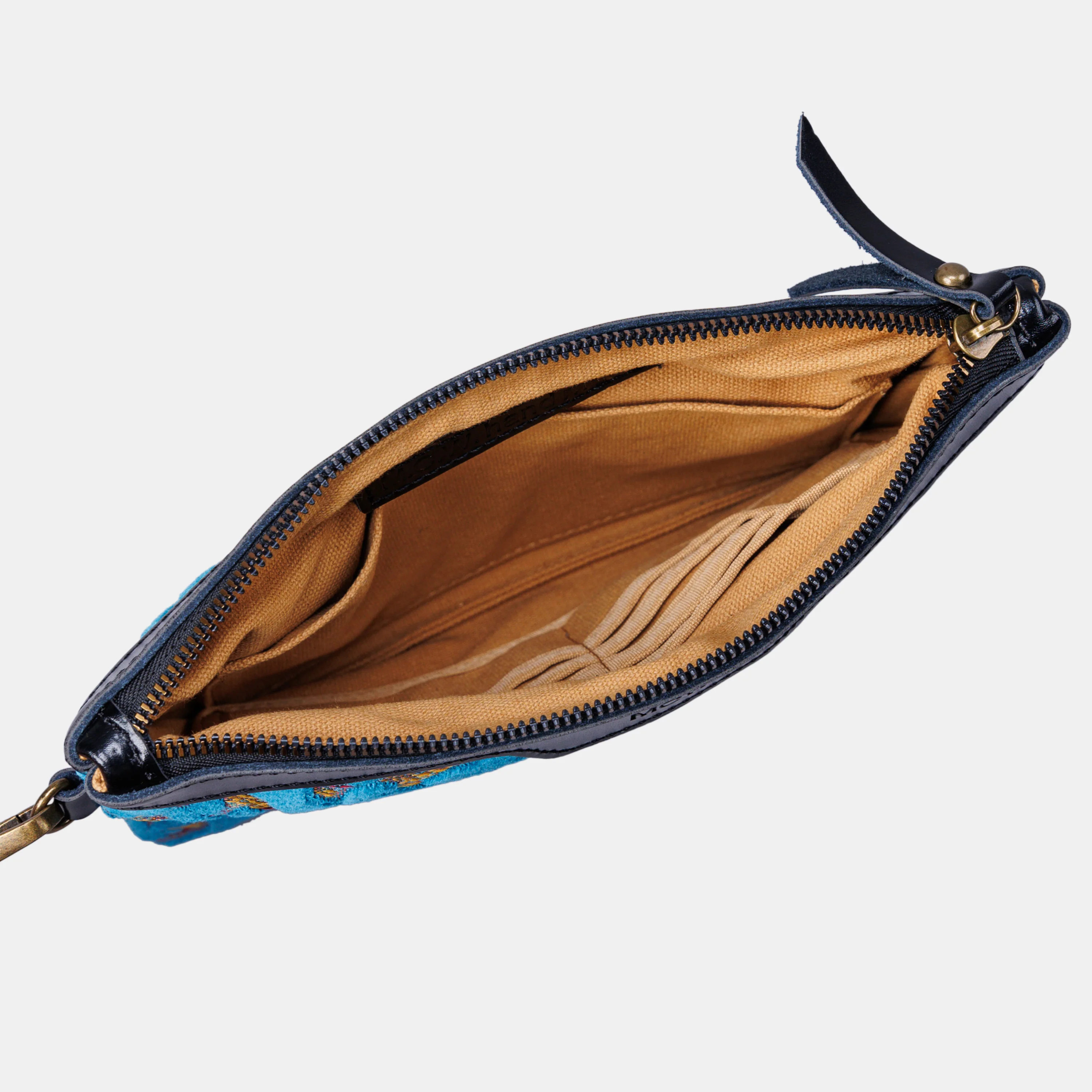 Burnout Velvet Aqua Blue Wristlet Clutch - Image 6