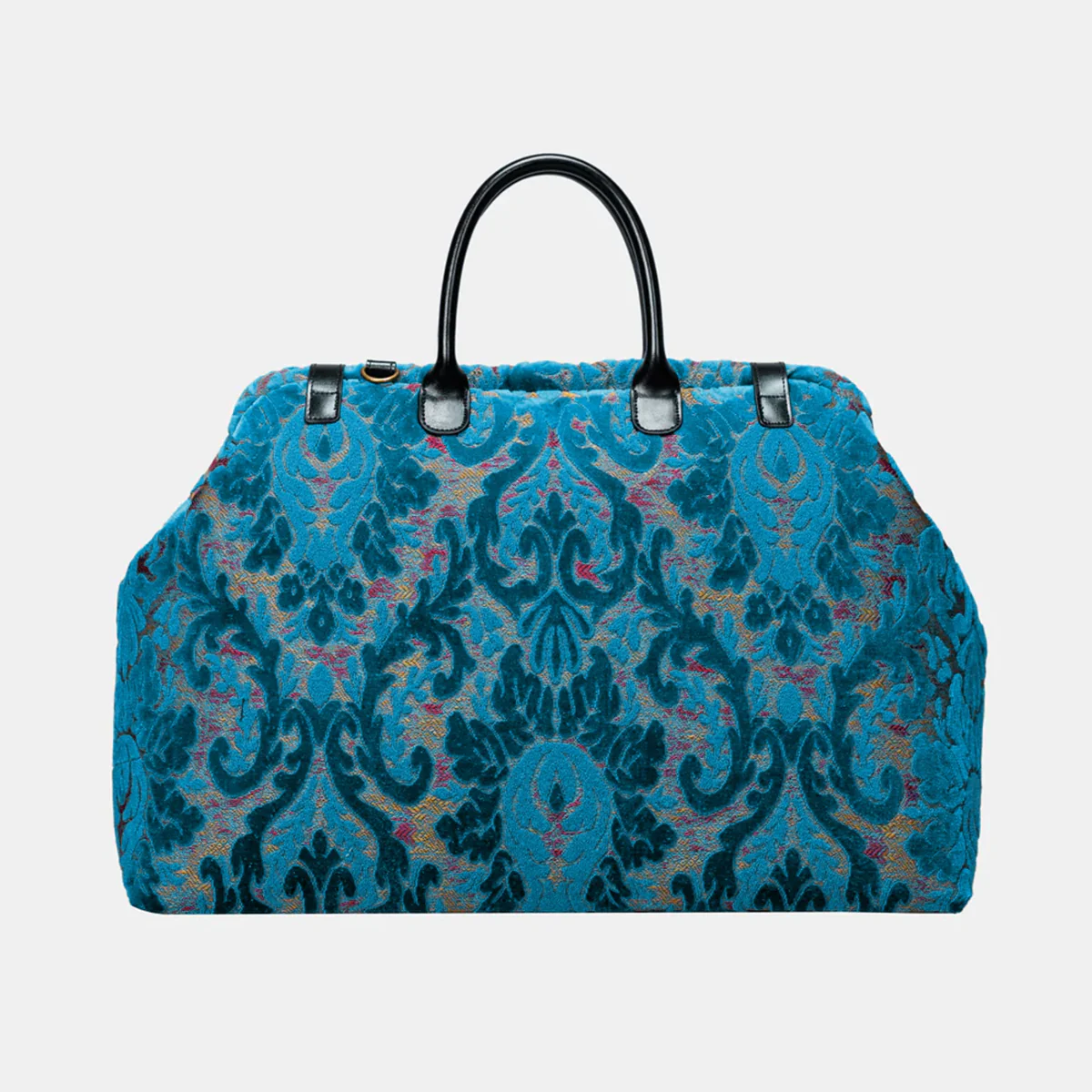 Burnout Velvet Aqua Blue Large Carpetbag - Image 6
