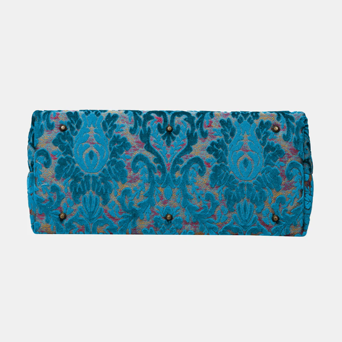 Burnout Velvet Aqua Blue Large Carpetbag - Image 7
