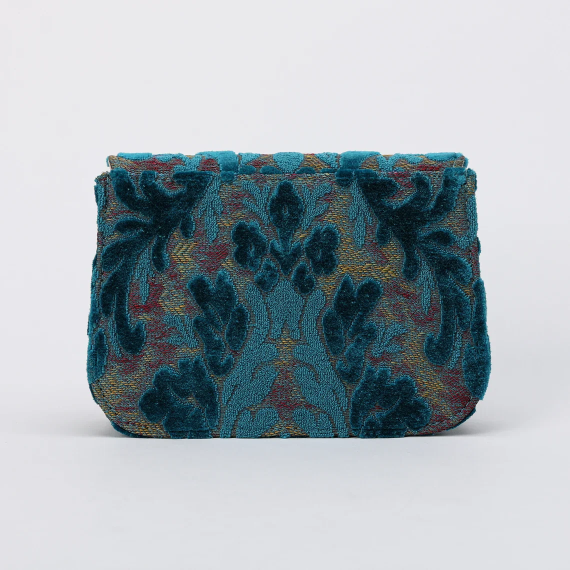 Burnout Velvet Aqua Blue Flap Crossbody Bag - Image 6