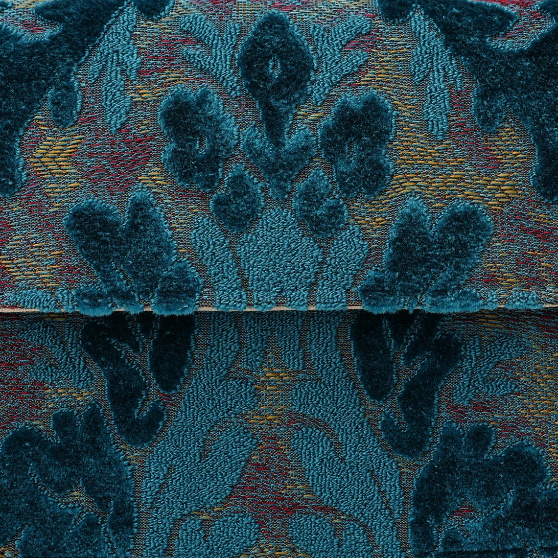 Burnout Velvet Aqua Blue Flap Crossbody Bag - Image 9