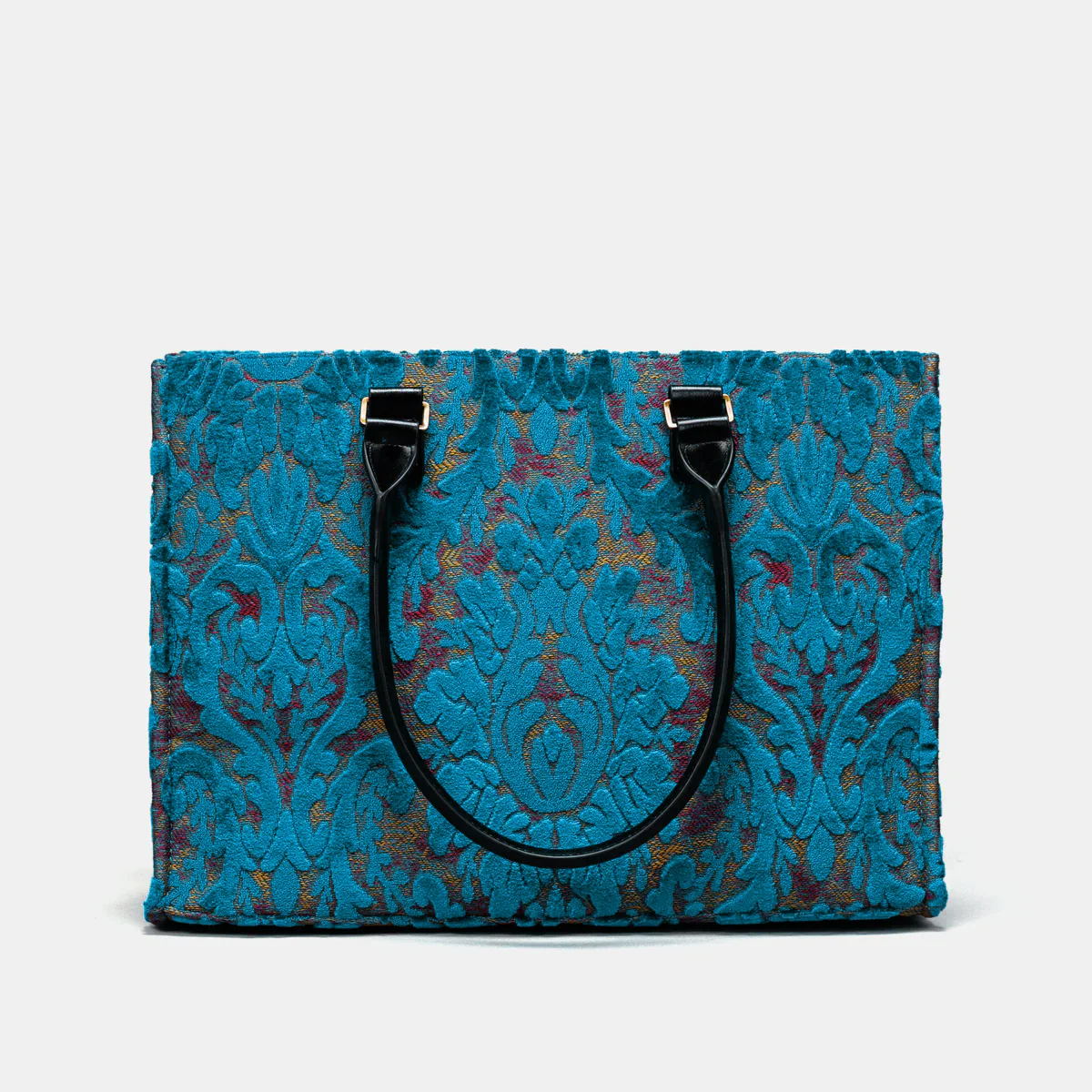 Burnout Velvet Aqua Blue Laptop Work Tote - Image 3