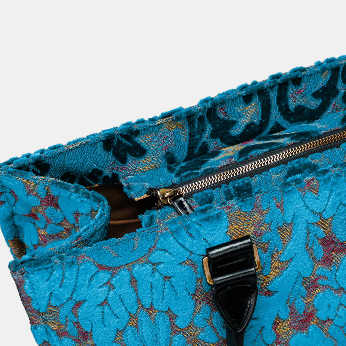 Burnout Velvet Aqua Blue Laptop Work Tote - Image 4